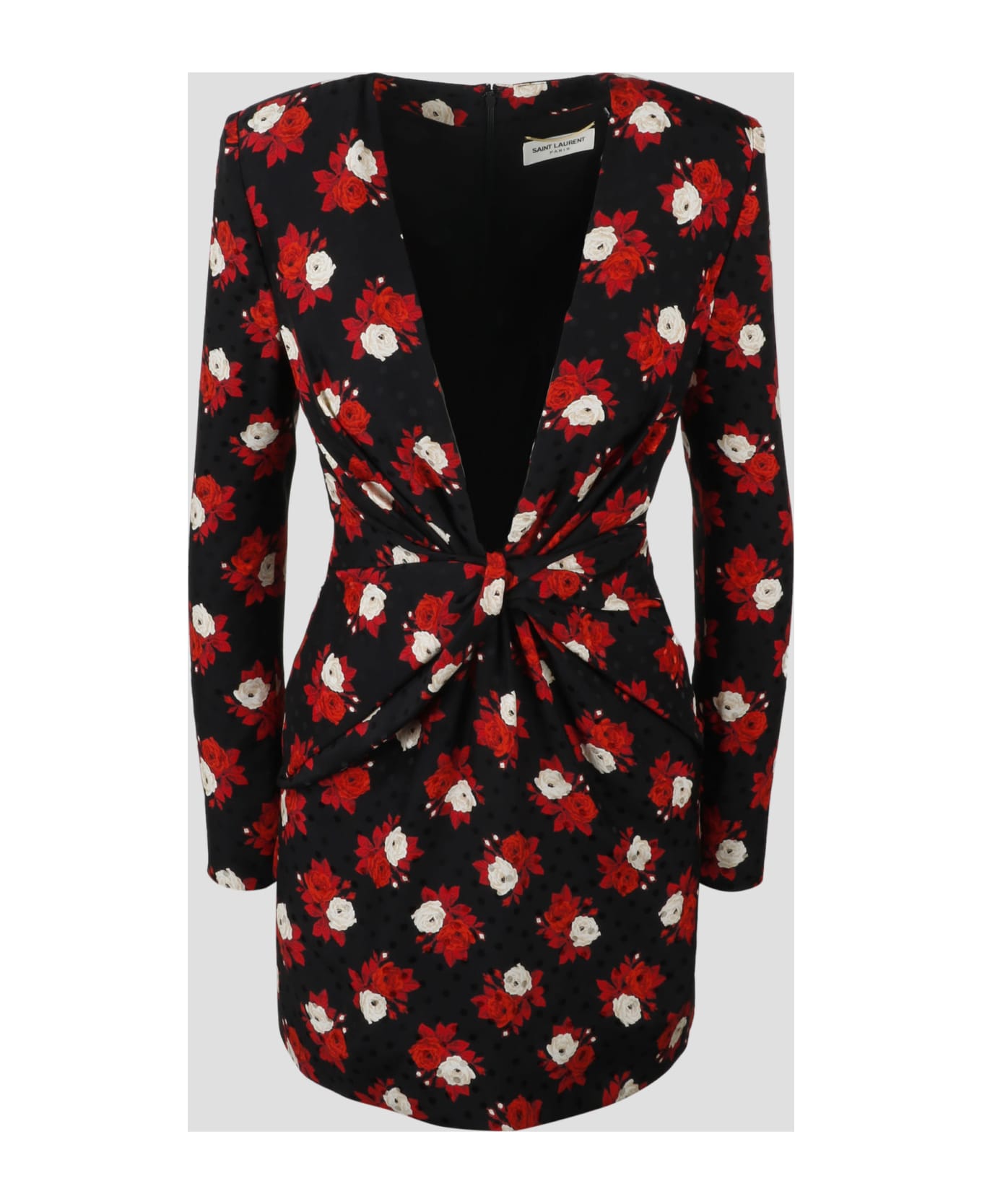 Saint Laurent Plunging V-neck Dress - Black