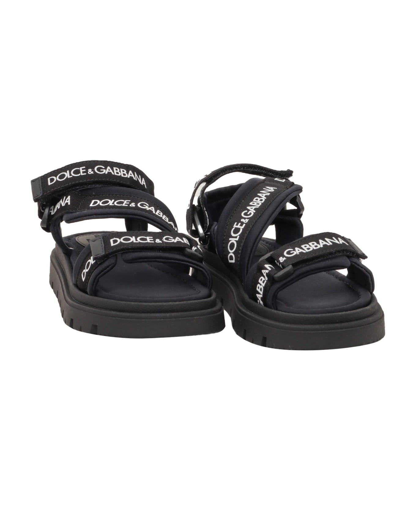 Dolce & Gabbana D&g Sandals With Straps - BLACK
