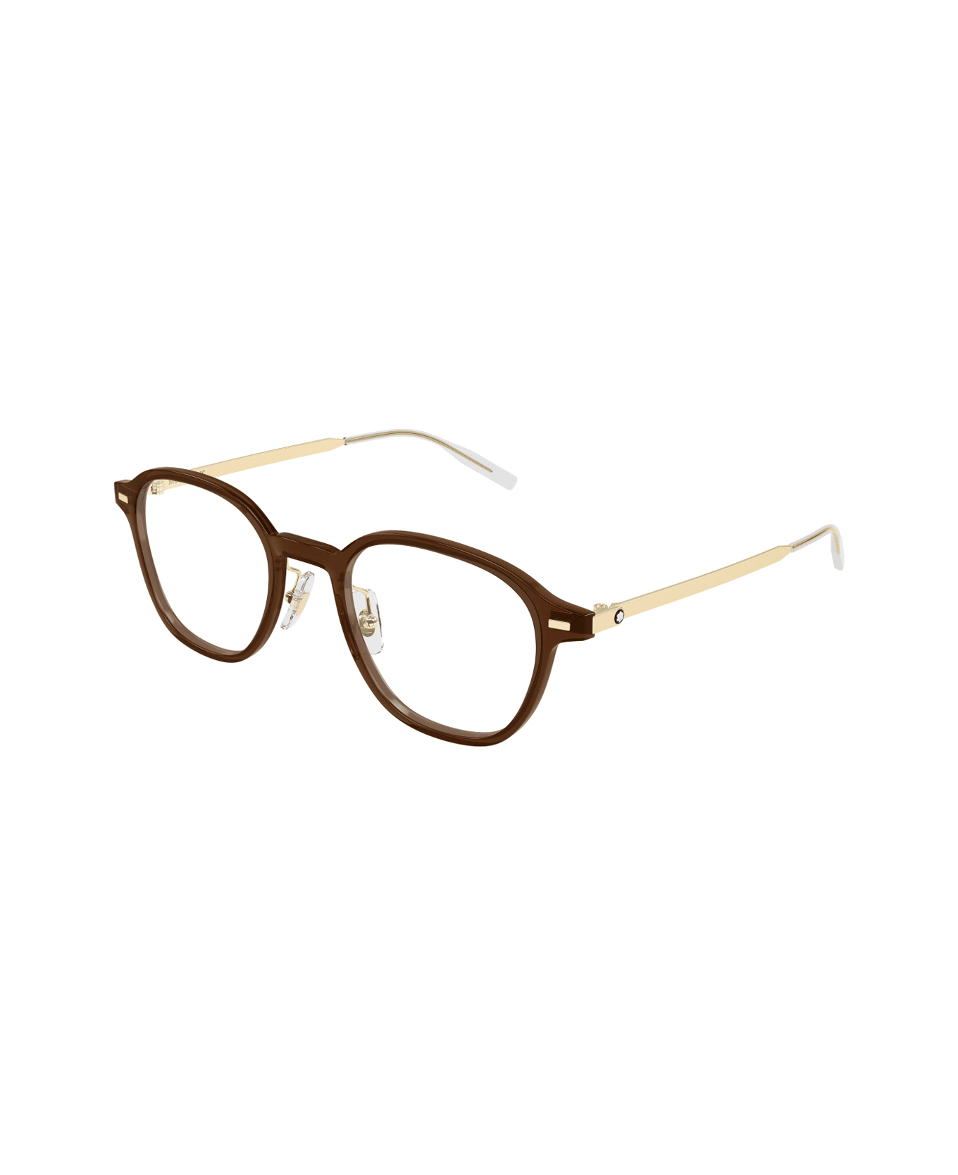 Montblanc Mb0427o Linea Snowcap 005 Brown Gold Glasses - Marrone