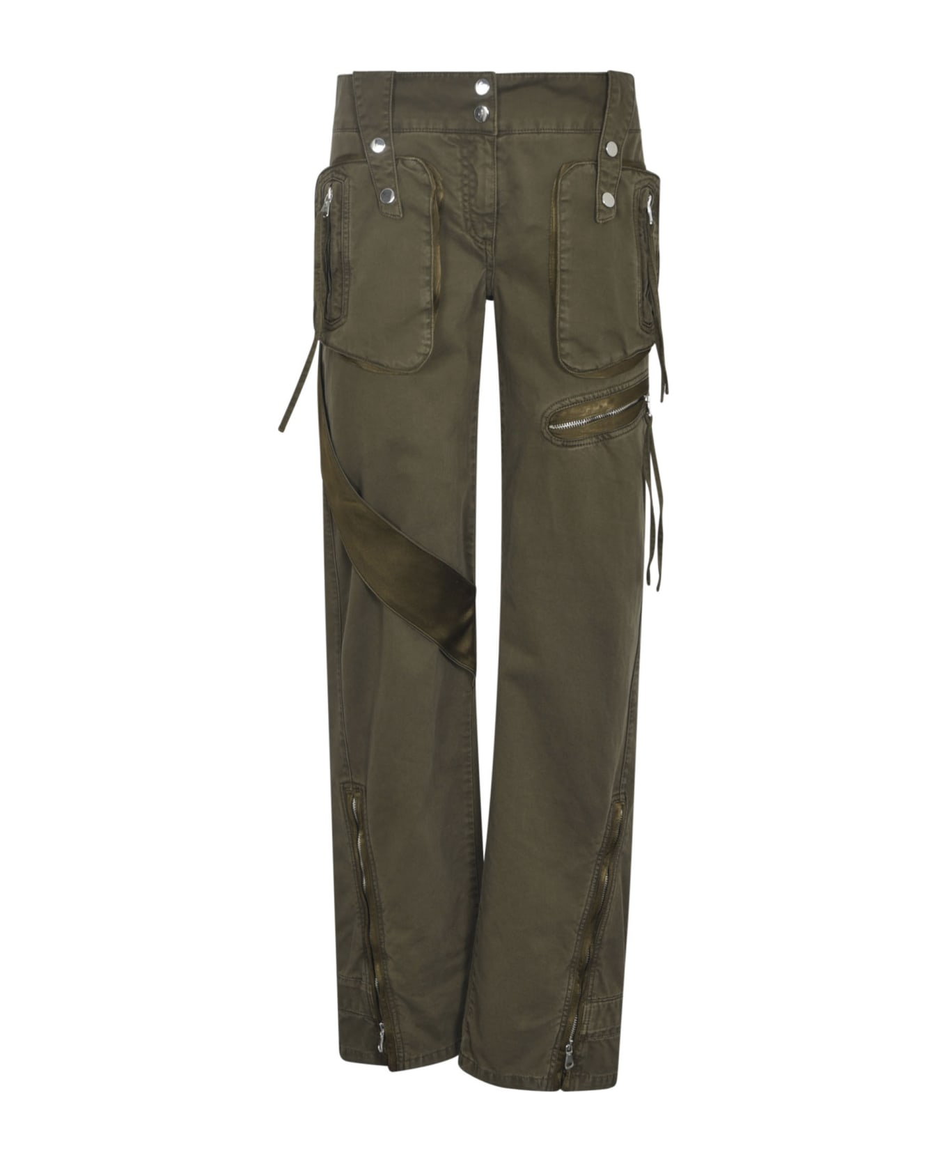Blumarine Cargo Buttoned Trousers - Military