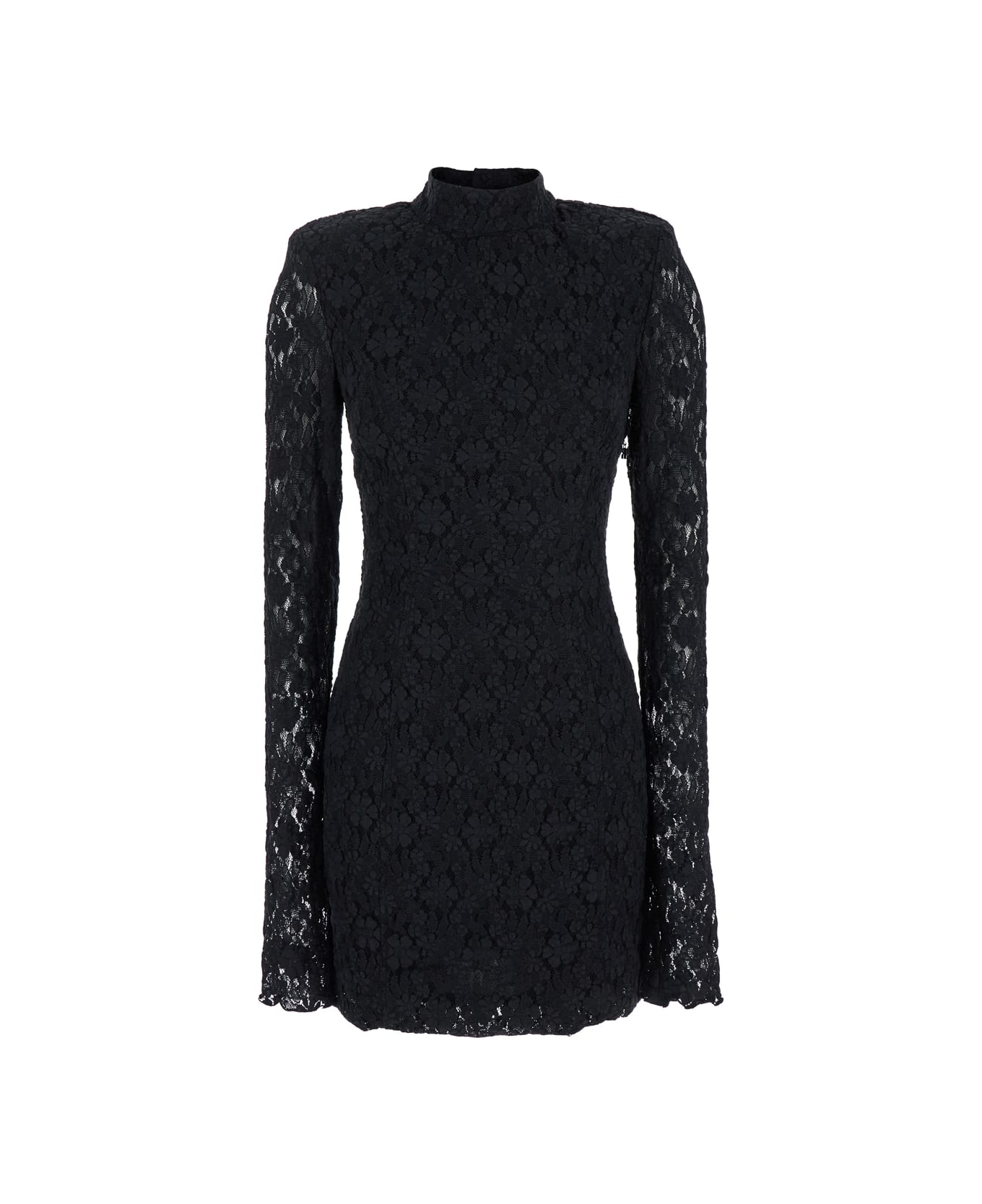 Rotate by Birger Christensen Lace Mini Ls Dress - Black