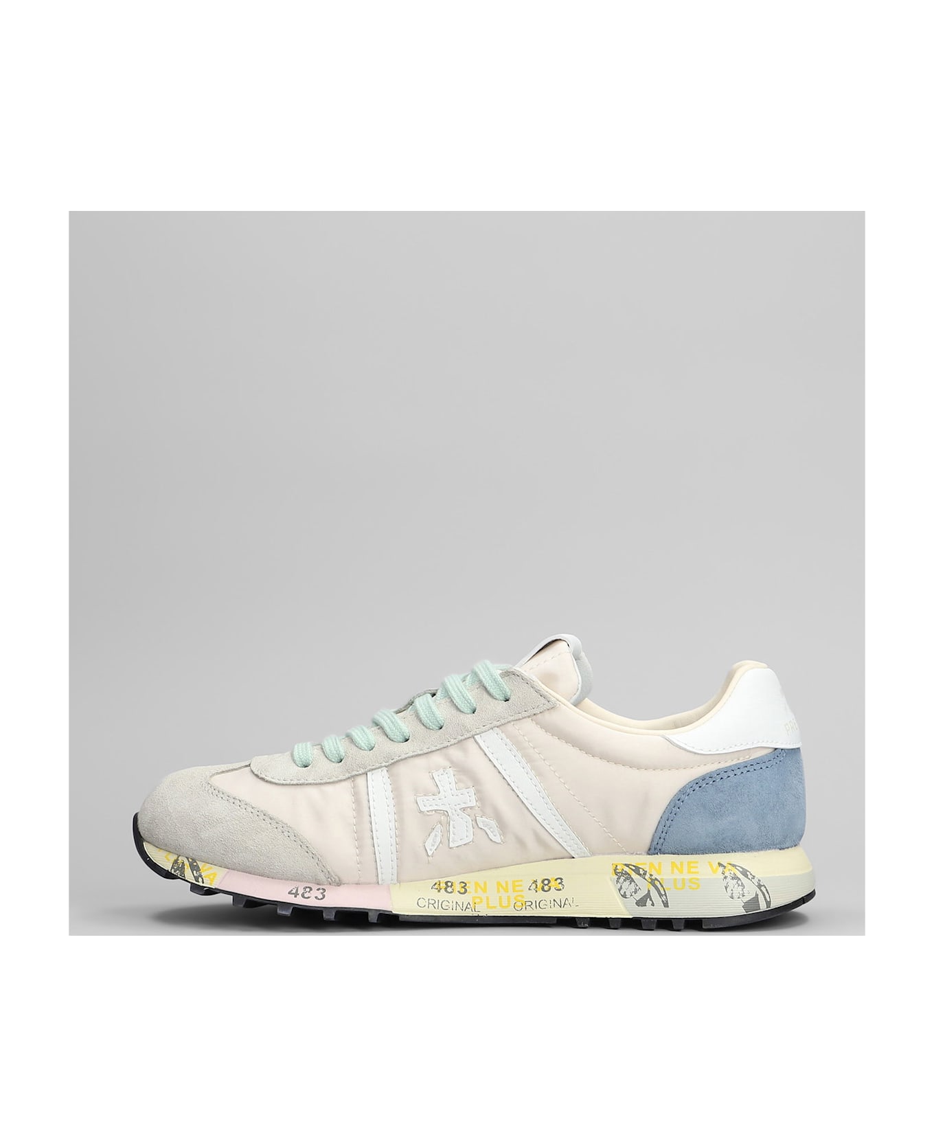 Premiata Lucy Sneakers In Powder Suede And Fabric - powder