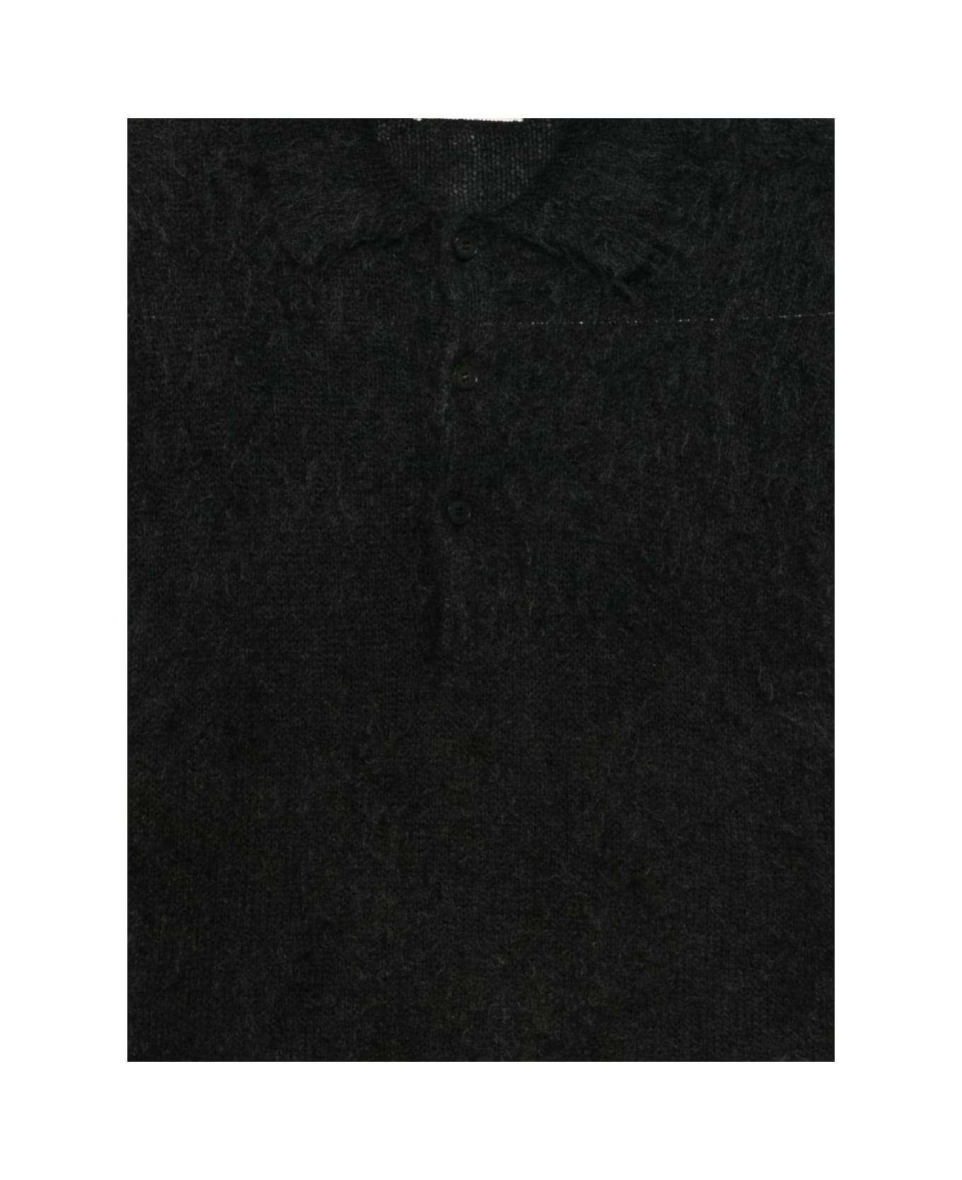 Auralee Wool Polo Shirt - Black