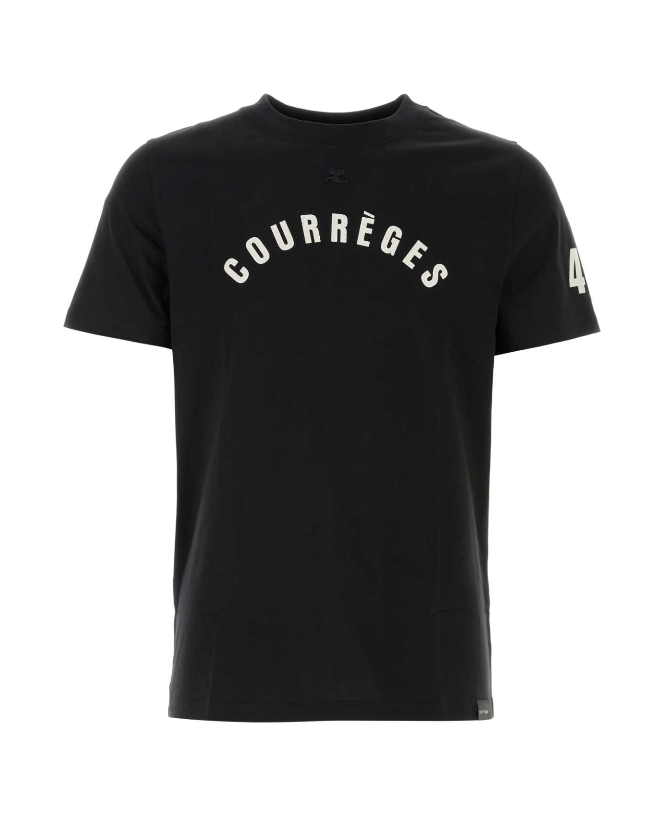 Courrèges Black Cotton T-shirt - Black