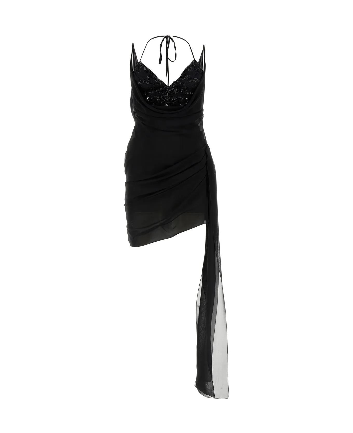 Blumarine Black Silk Mini Dress - BLACK