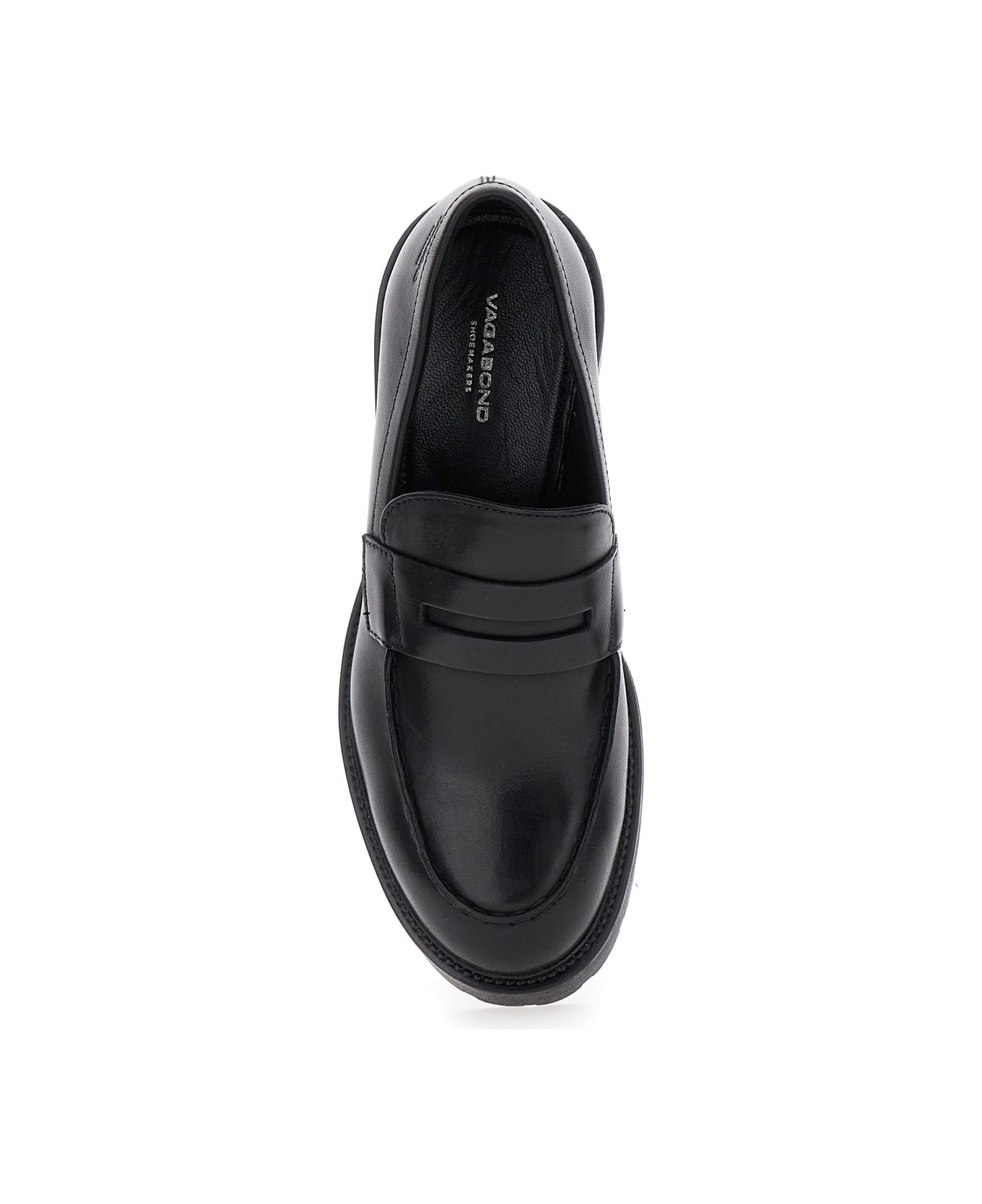 Vagabond Black Kenova Loafers With Strap On The Upper In Leather Woman - Black