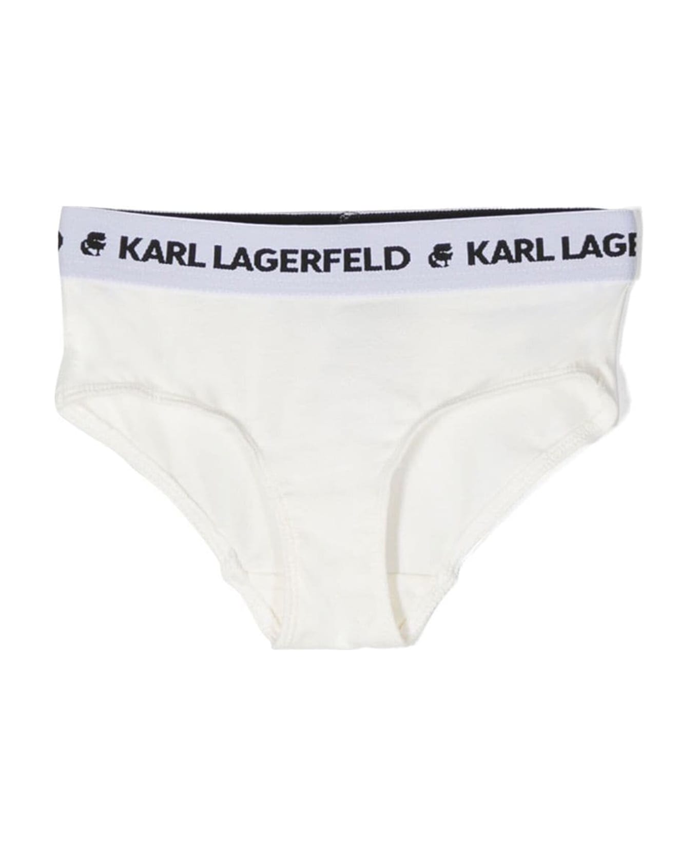 Karl Lagerfeld Kids Set Of 2 Logoed Elastic Briefs - BIANCO