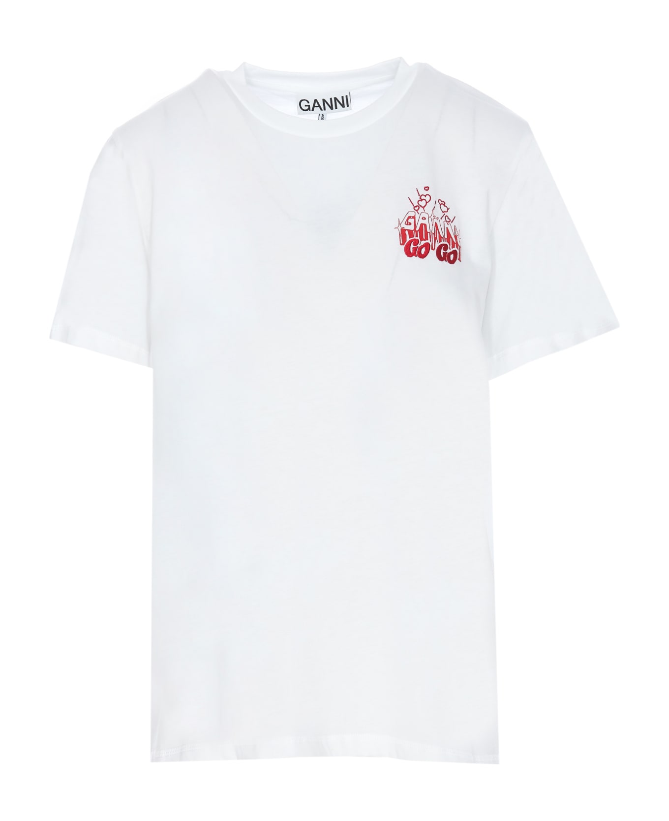 Ganni White Thin Jersey Gogo Relaxed T-shirt - White