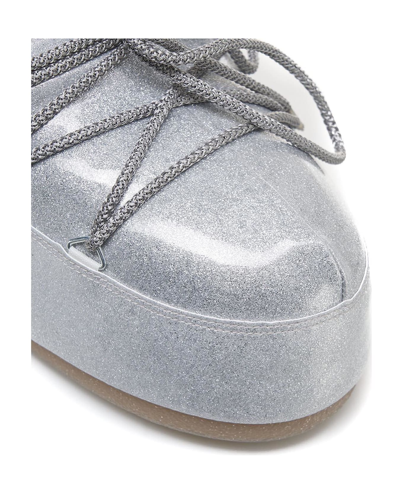 Moon Boot Icon Low Glitter Lace-up Boots - Argento