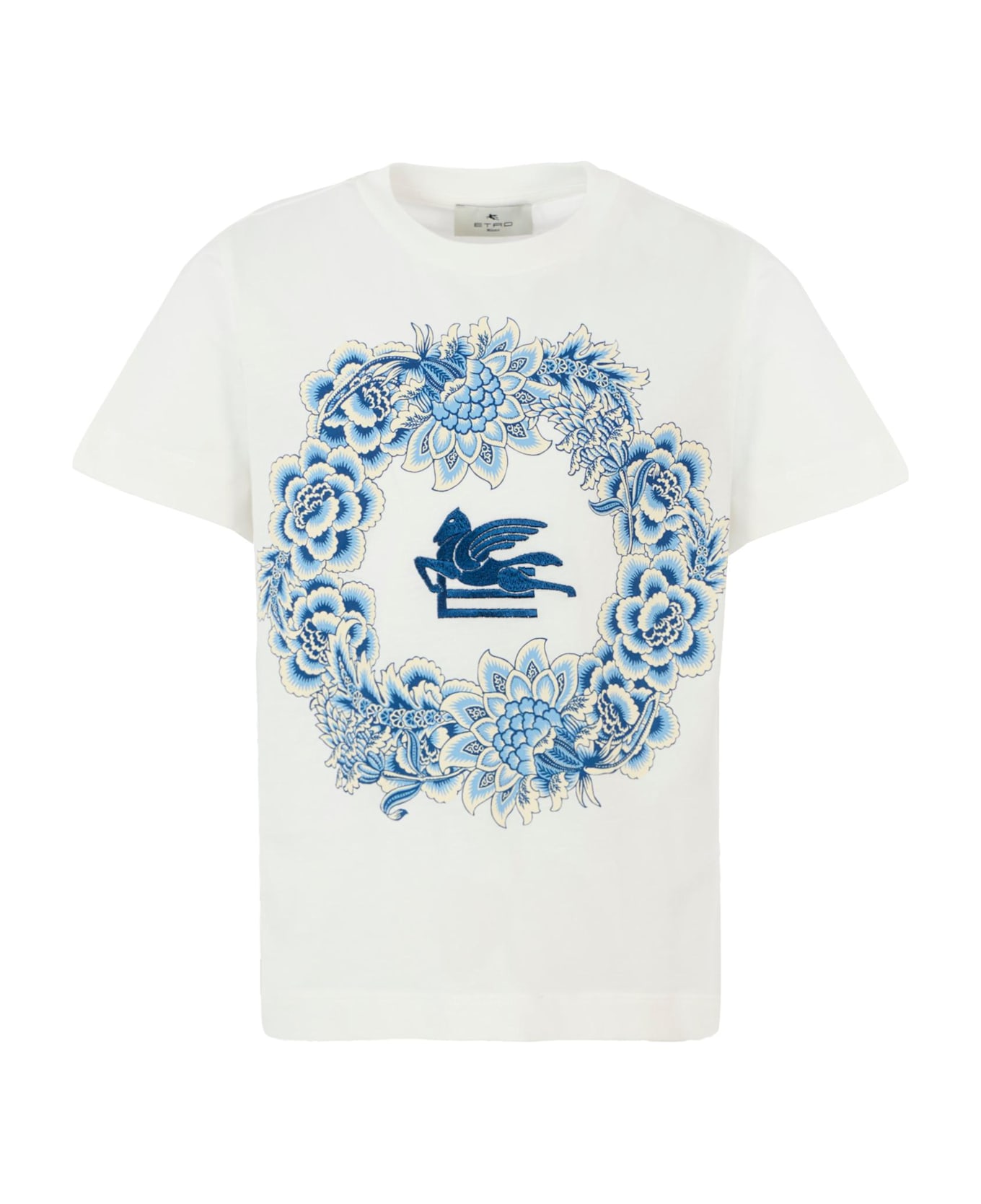 Etro Ivory T-shirt For Girl With Pegasus - Ivory