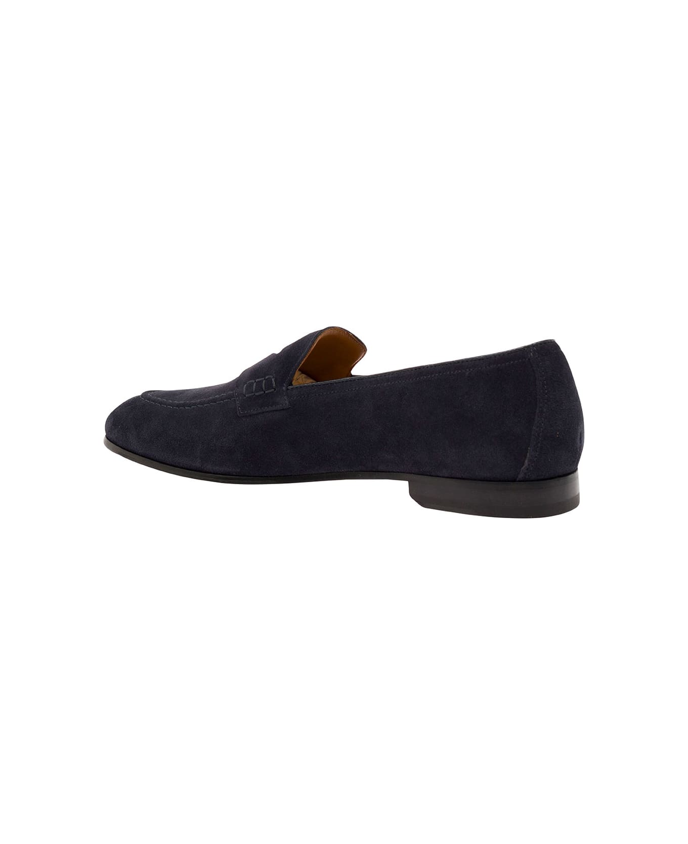 Doucal's Blue Pull-on Loafers In Suede Man - Blu