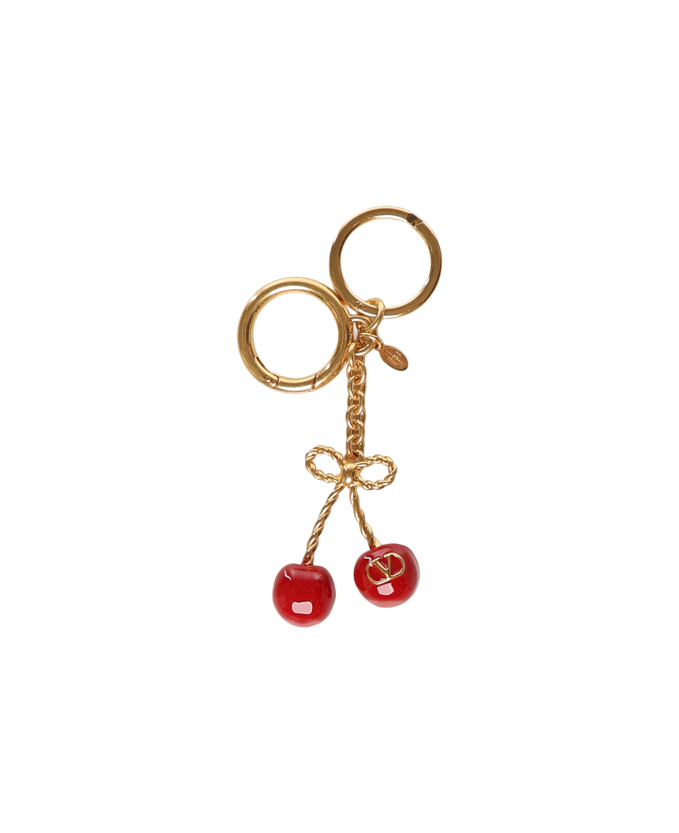 Valentino Garavani Cherryfic Bag Charm With Keychain - ANTIQUE BRASS/RED