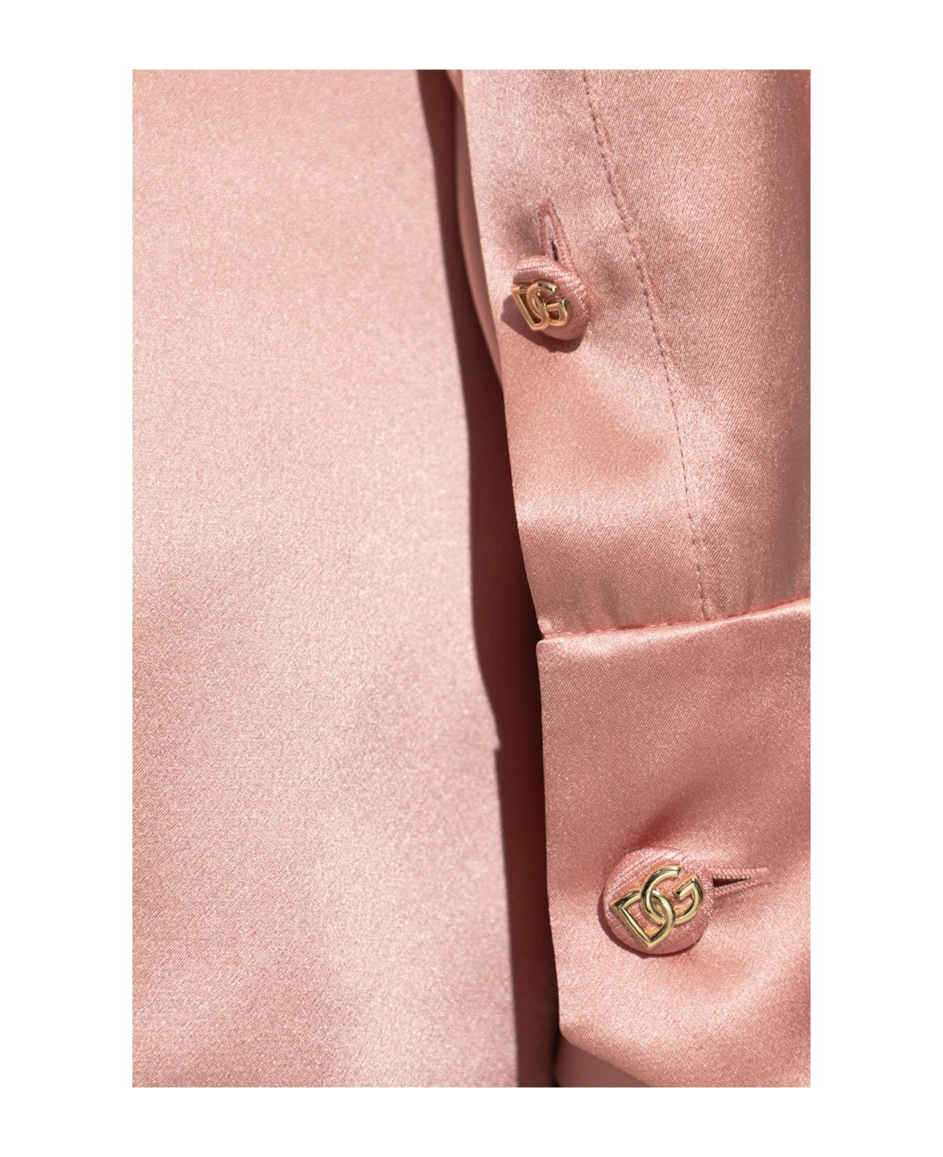 Dolce 
Gabbana Silk Top With Draped Neckline - Pink