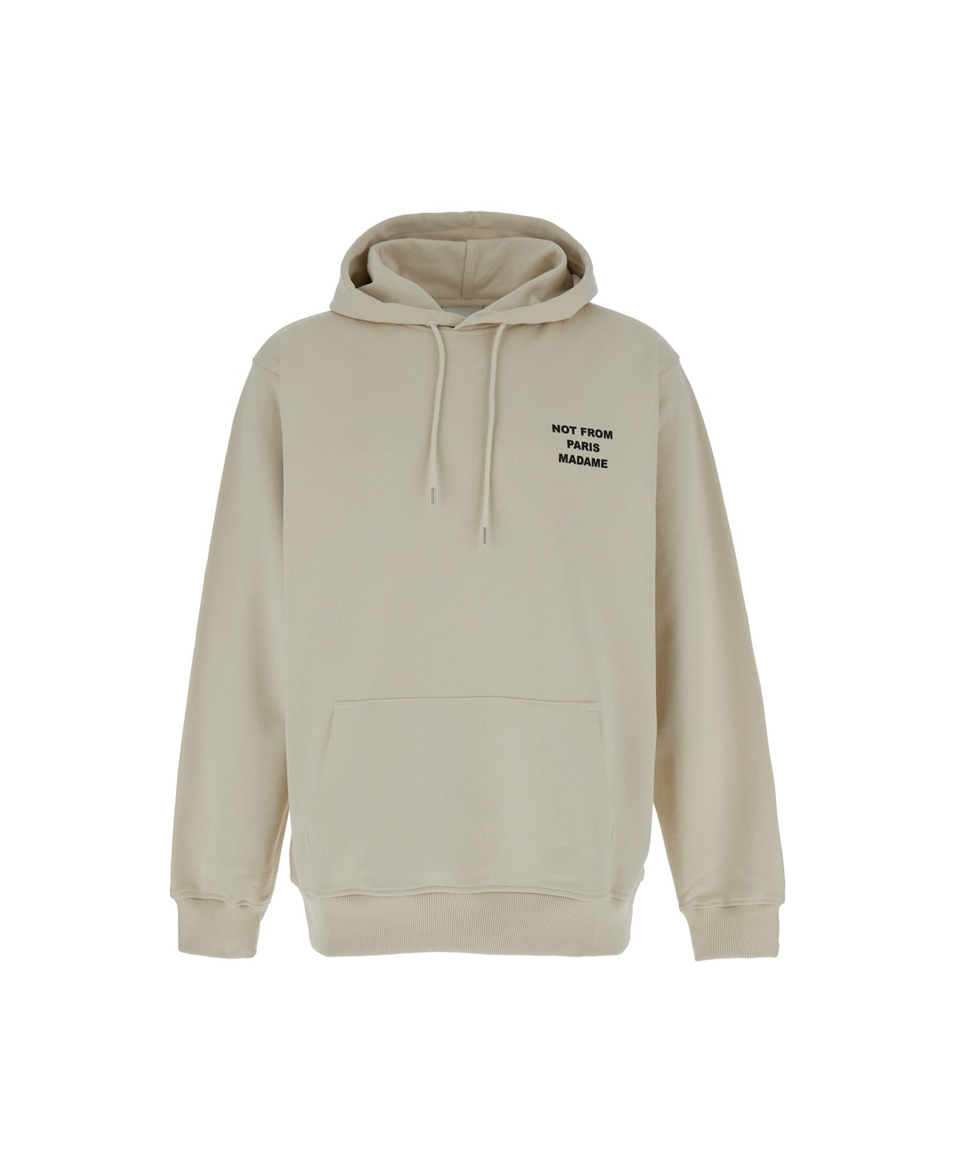 Drôle de Monsieur Beige Hoodie With Front And Rear Logo In Cotton Man - Beige