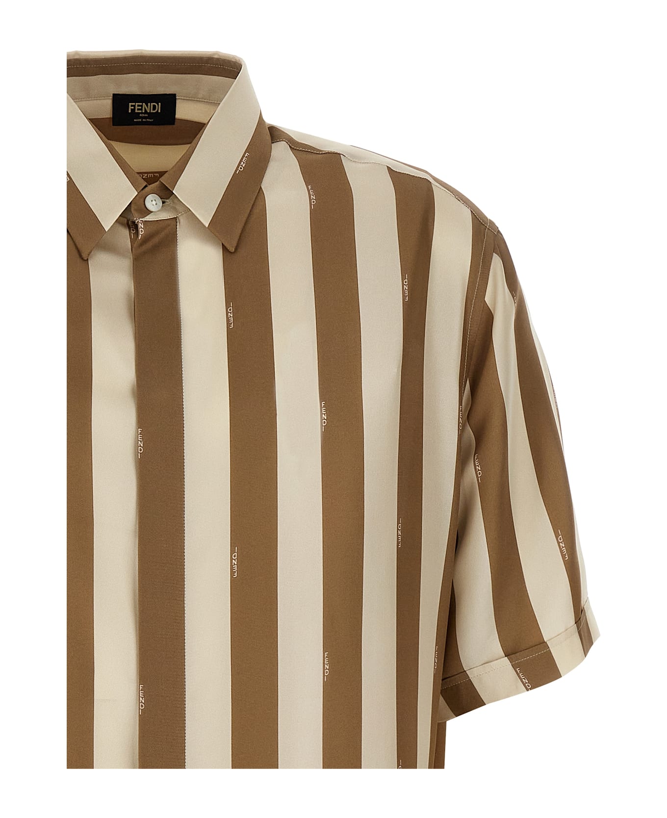 Fendi Pequin Shirt - CHANTILLY/NOCCIOLA
