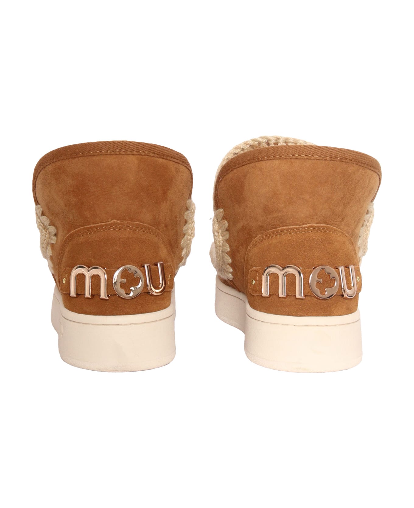Mou New Eskimo Sneaker Suede - Letter Logo - BROWN