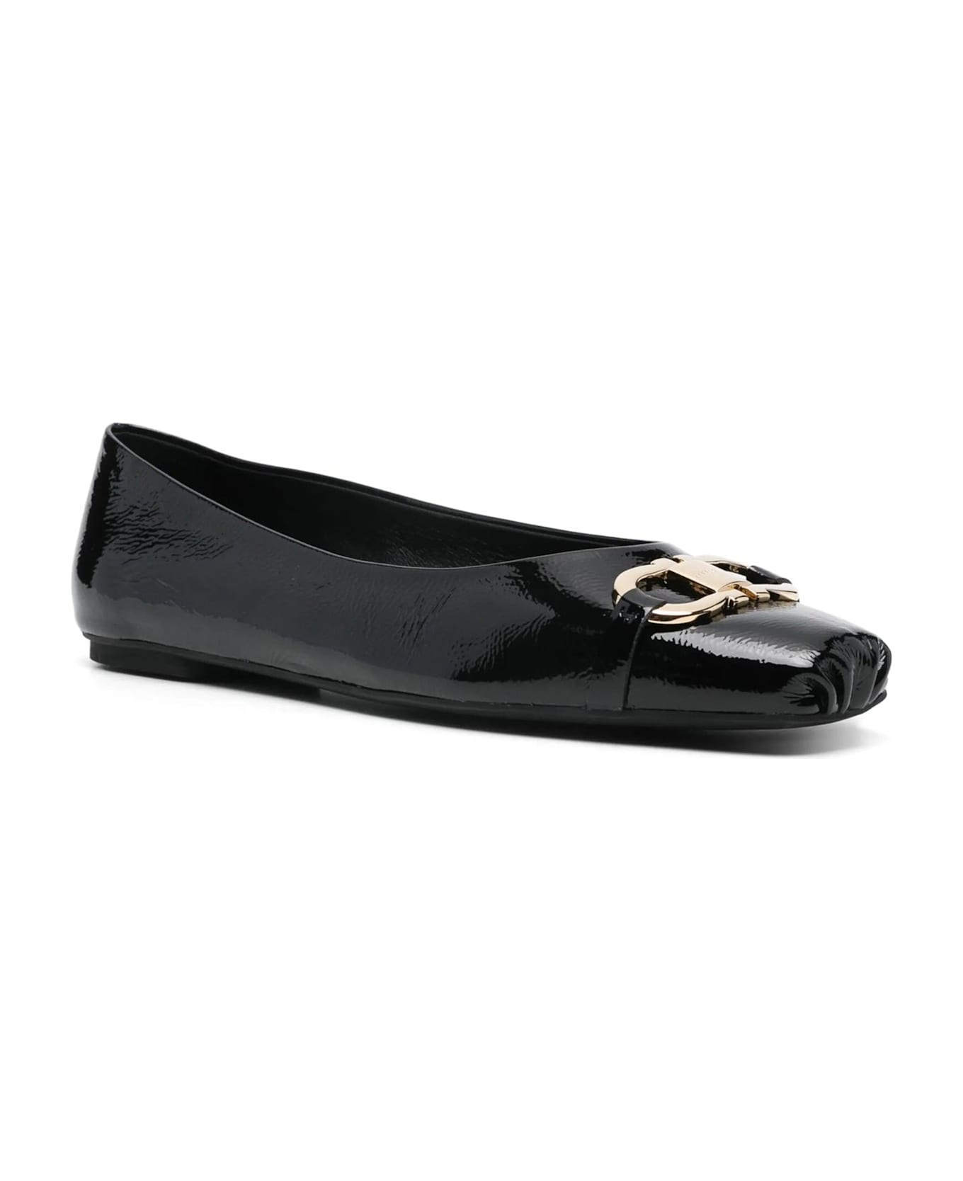 Ferragamo Gancini-buckle Ballerina Flats - Black