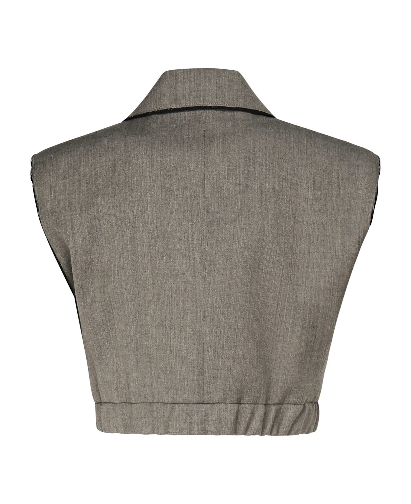 Pinko Short Vest With Lapels And Elastic - Beige