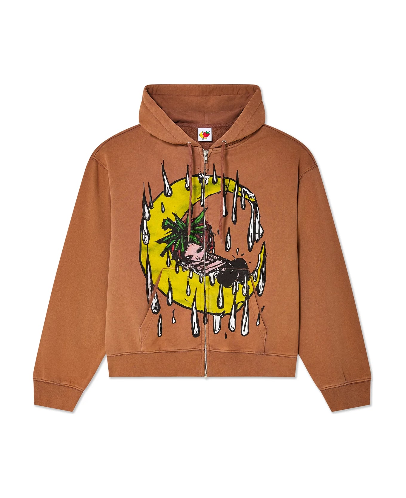 Sky High Farm Unisex Eri Zip Up Hoodie Knit - Brown
