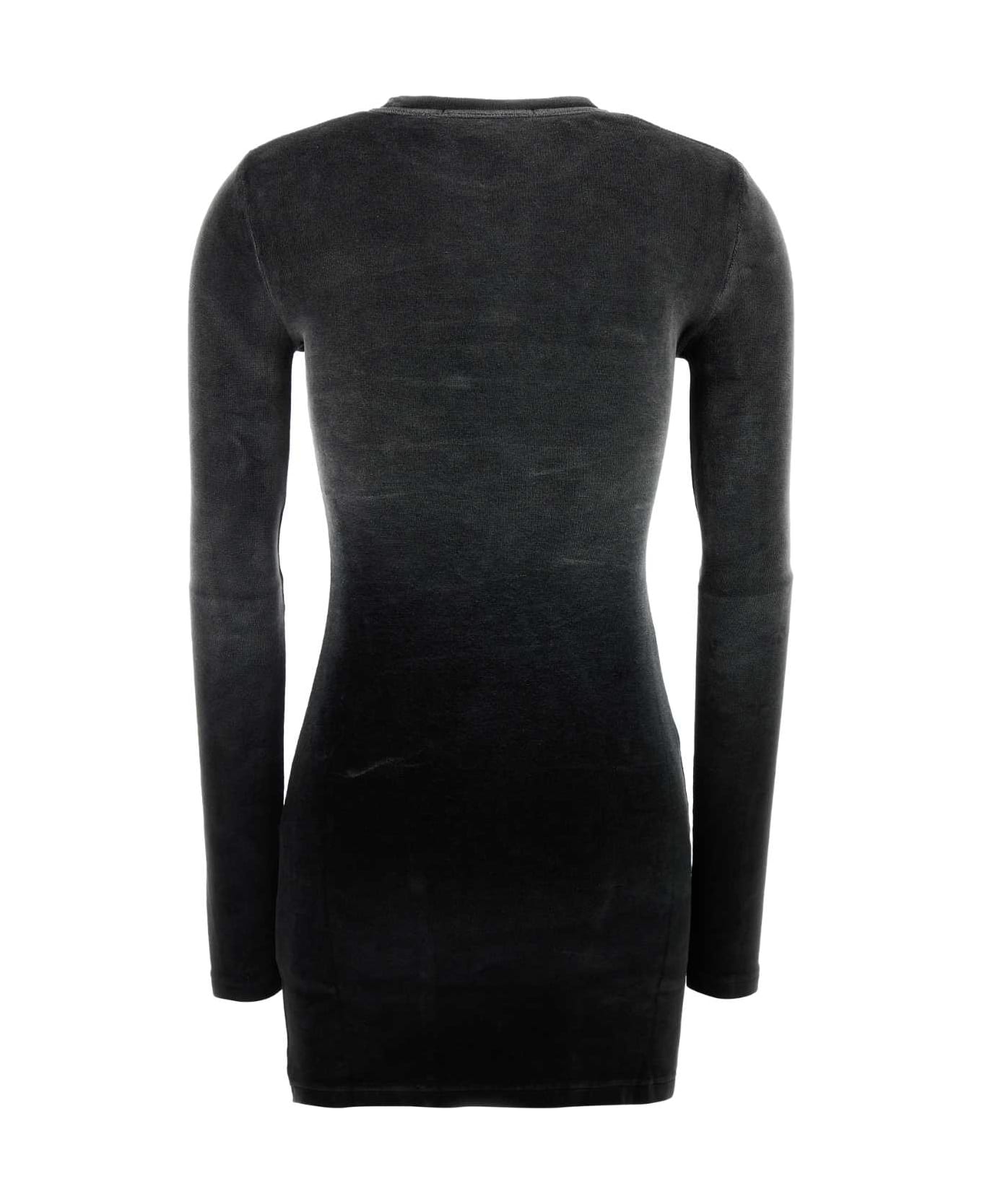 T by Alexander Wang Black Stretch Terry Fabric Mini Dress - WASHEDNICKEL