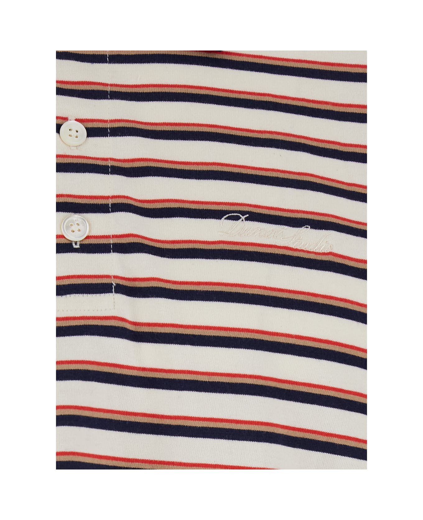 Dunst Multicolor Polo Shirt With All-over Striped Motif And Logo Embroidered On The Front In Cotton Man - Multicolor