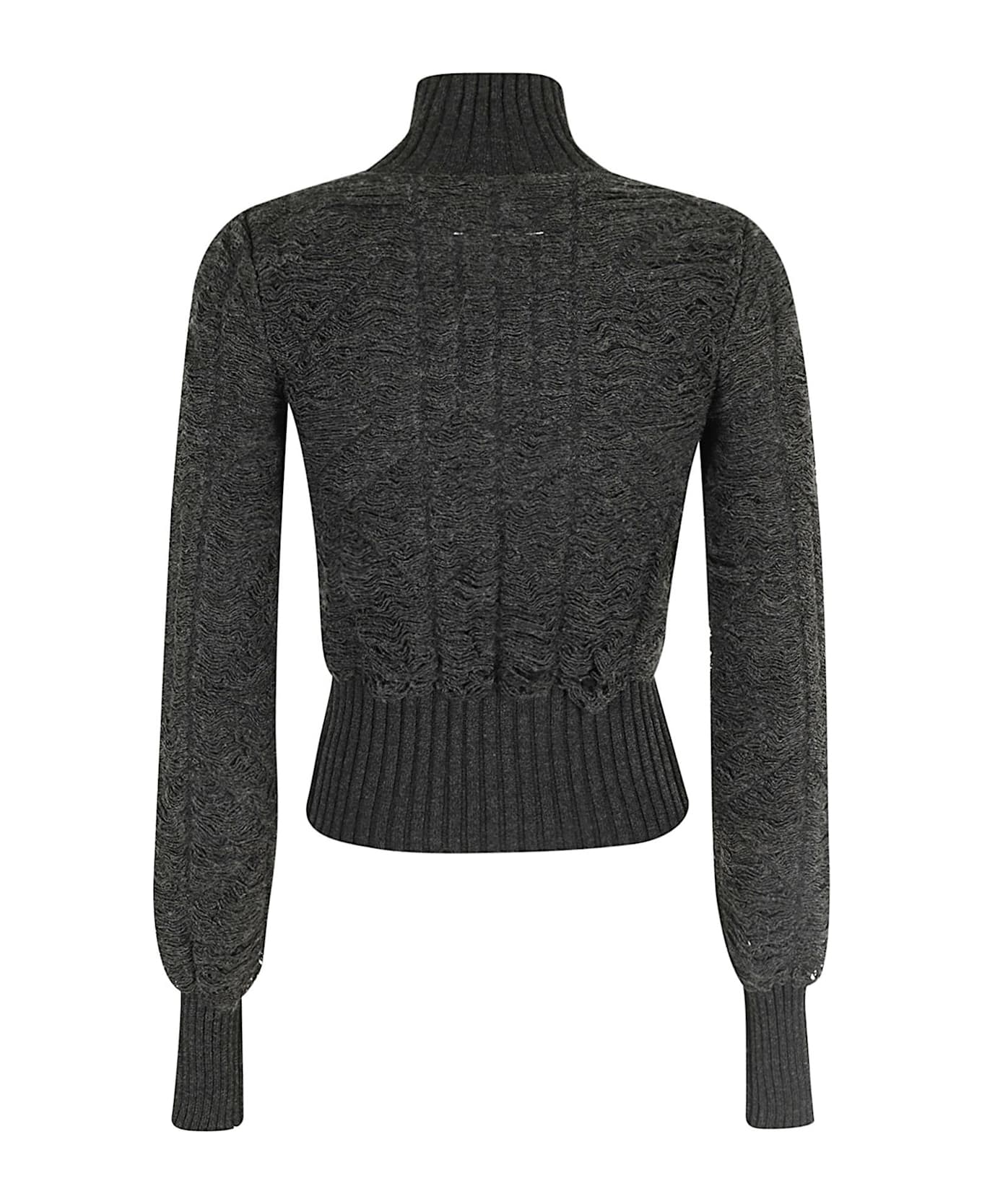 MM6 Maison Margiela Turtleneck Knitted Sweater - M Dark Grey Melange