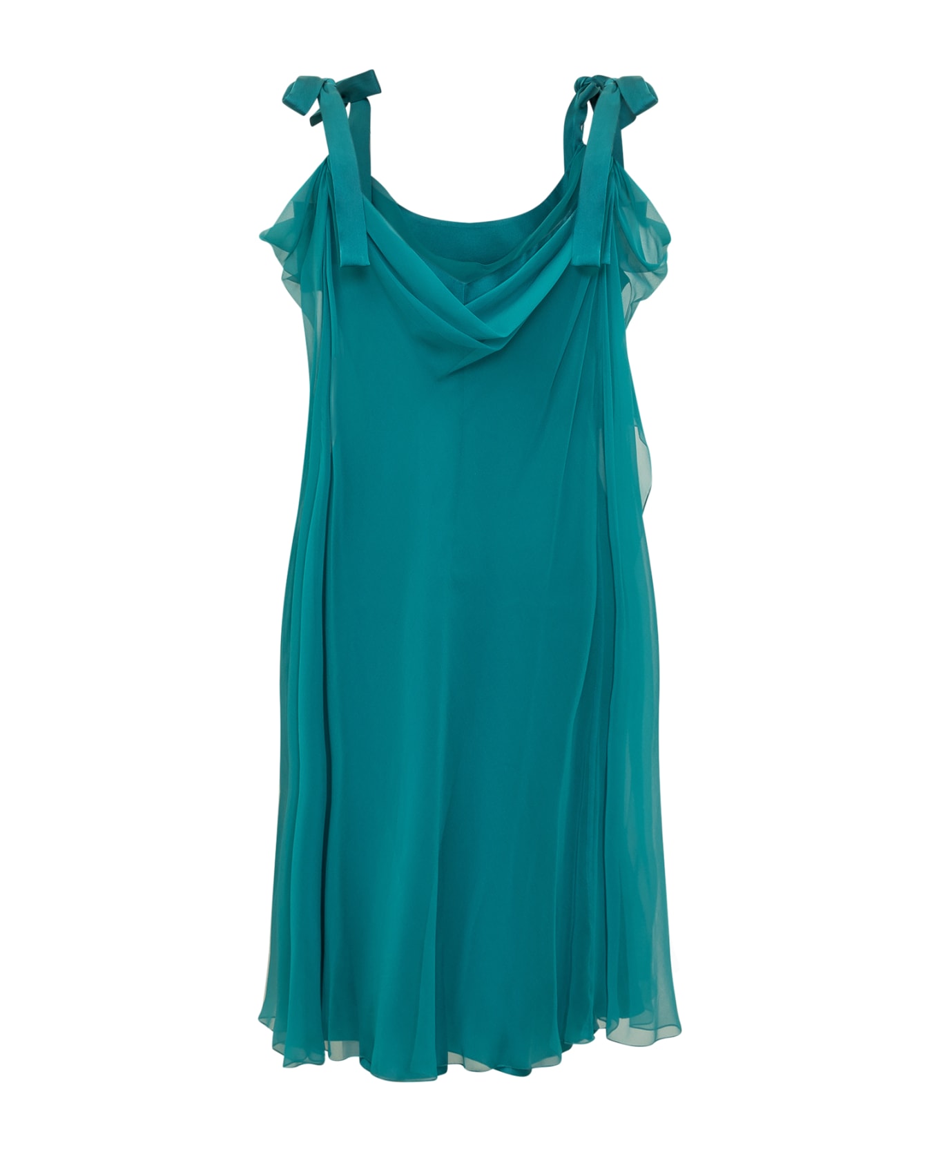 Alberta Ferretti Silk Chiffon Dress - Green
