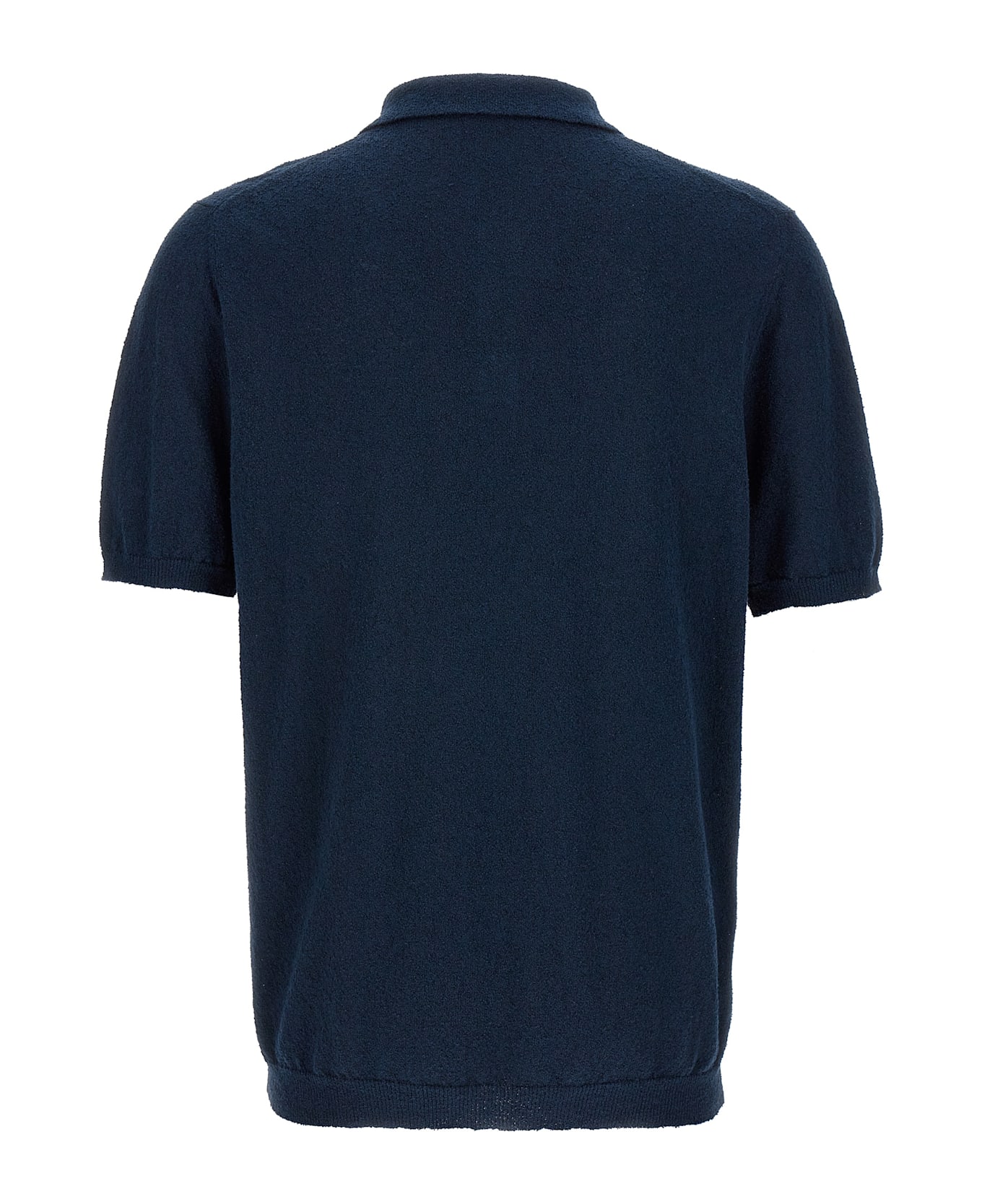 Roberto Collina Spongy Cotton Polo Shirt - Blue