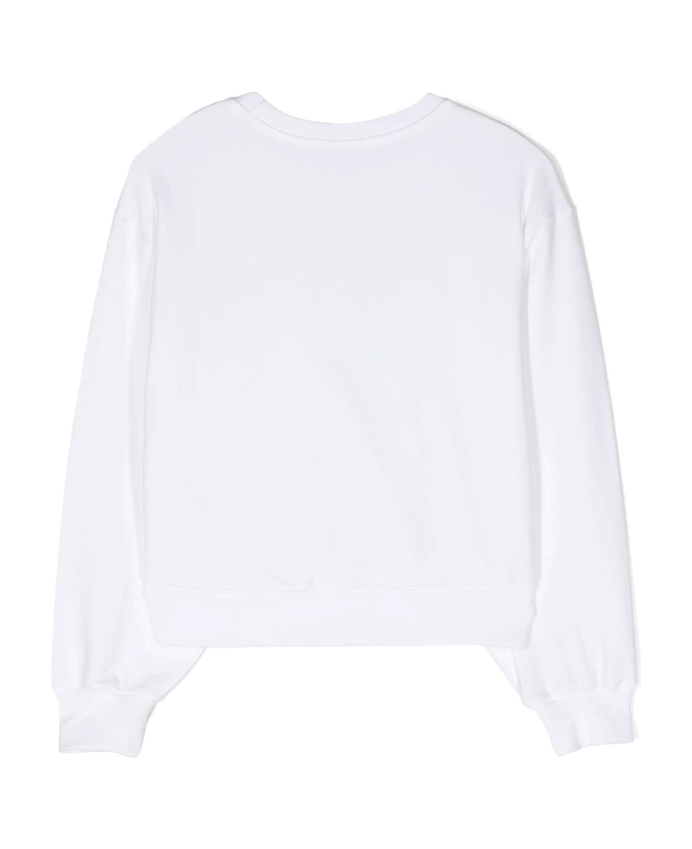 Pinko White Sweatshirt For Girl With Logo - White