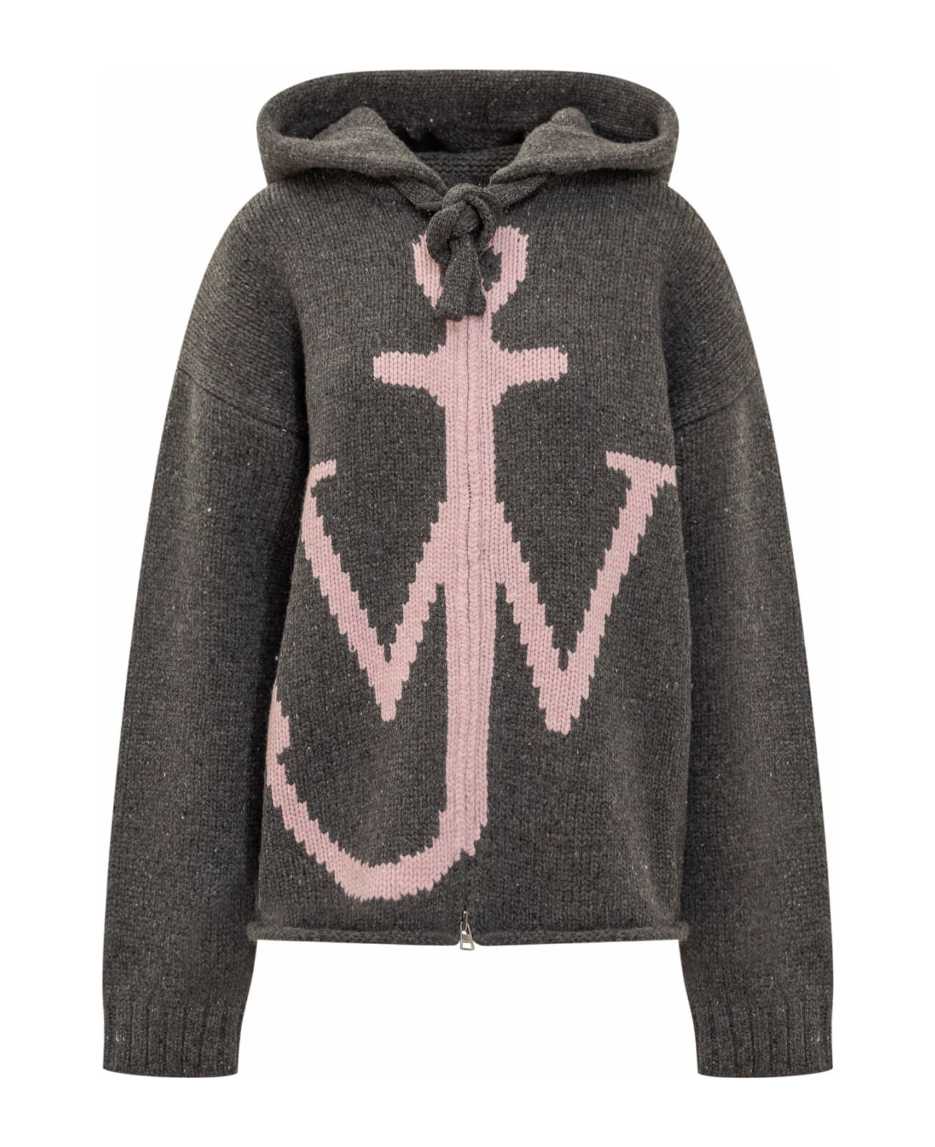 J.W. Anderson Zipped Anchor Hoodie - CHARCOAL