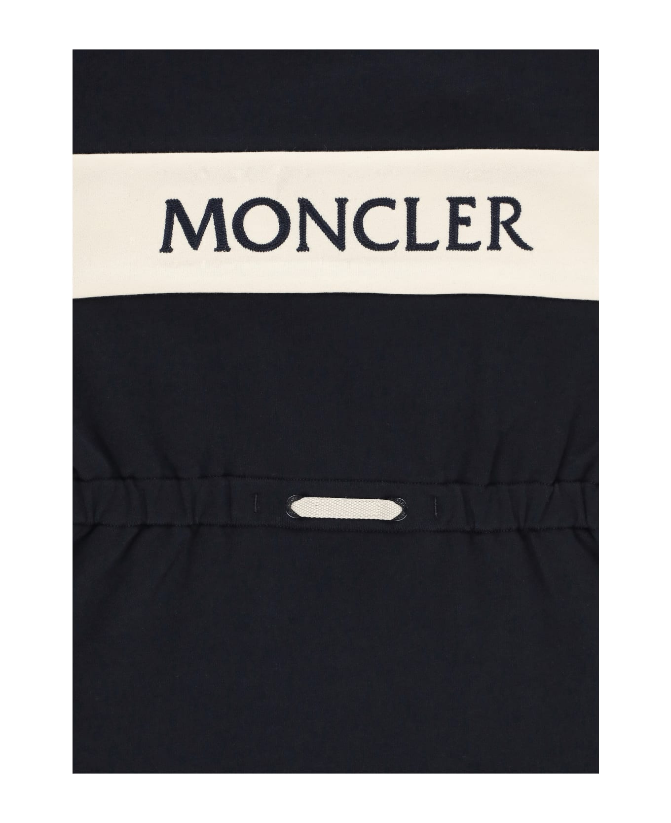 Moncler Cotton Dress With Logo - Blue