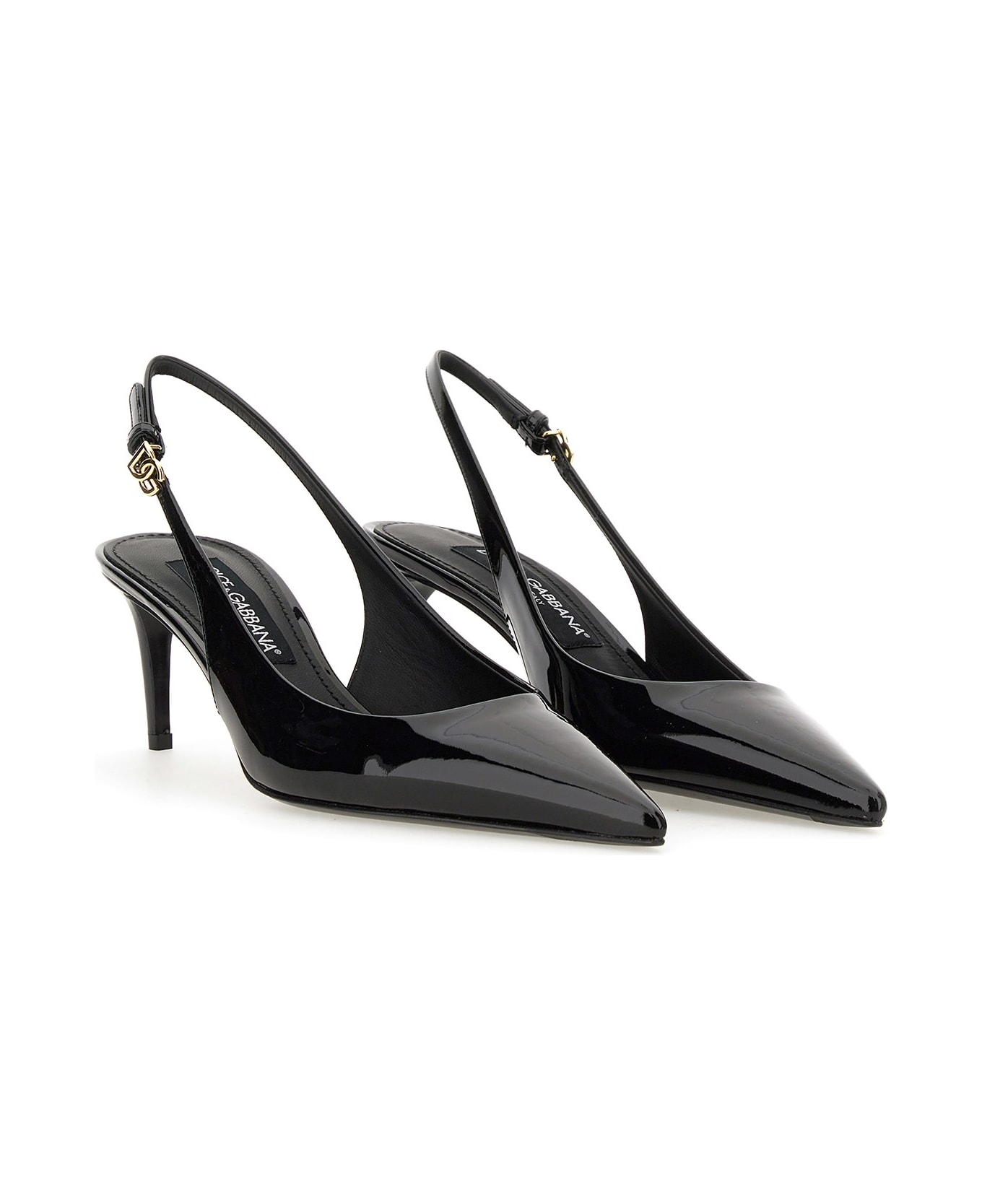 Dolce & Gabbana Patent Leather Slingback Pumps - black