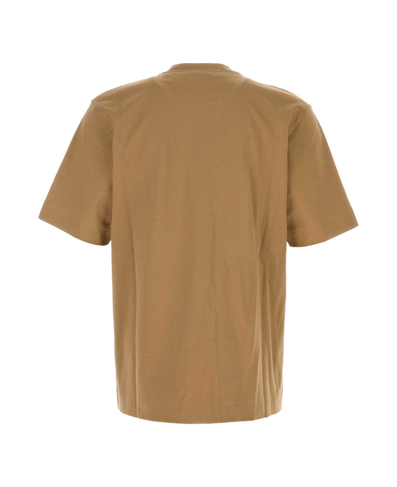 Fendi Camel Cotton T-shirt - CAMEL