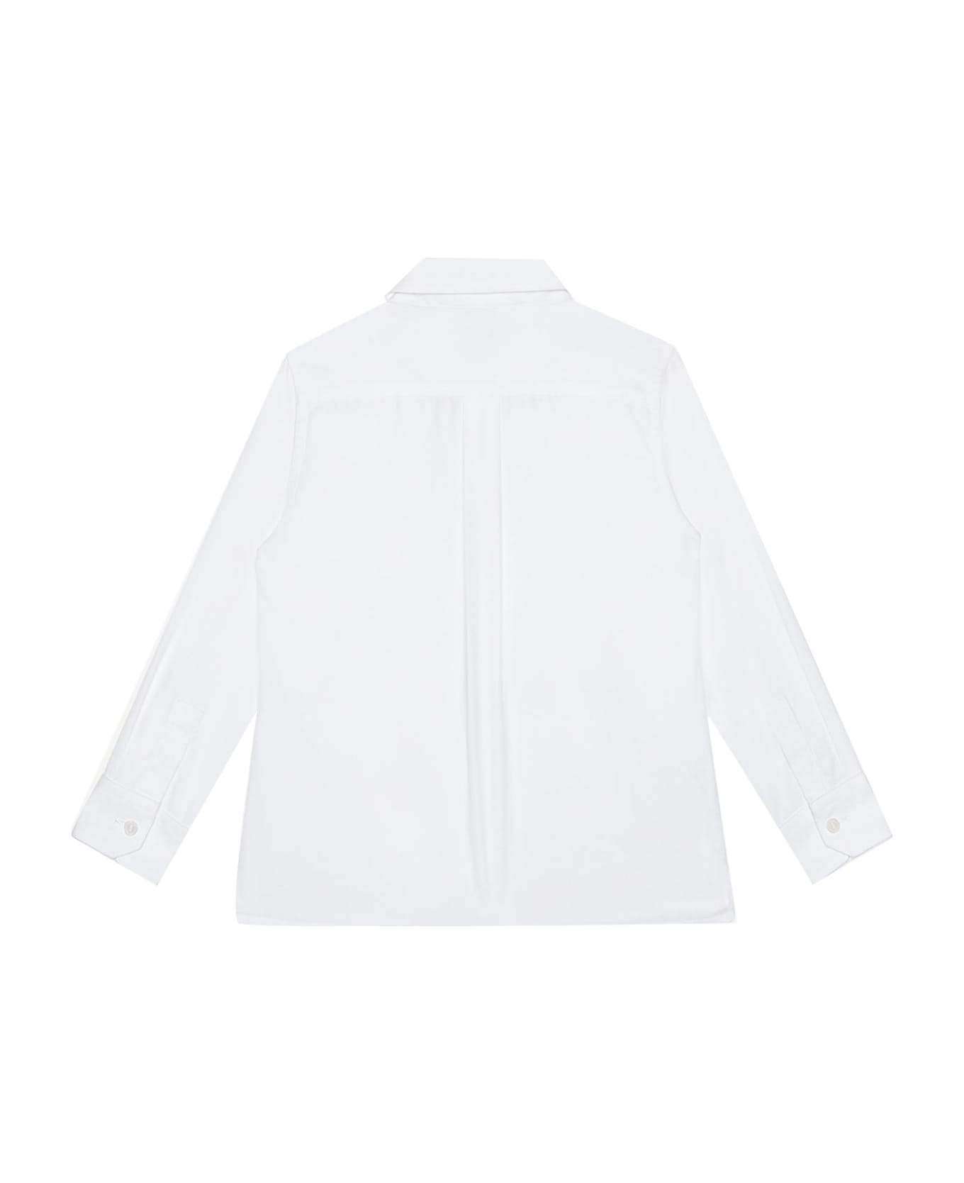 Dolce & Gabbana Poplin Shirt With Crown Embroidery - White