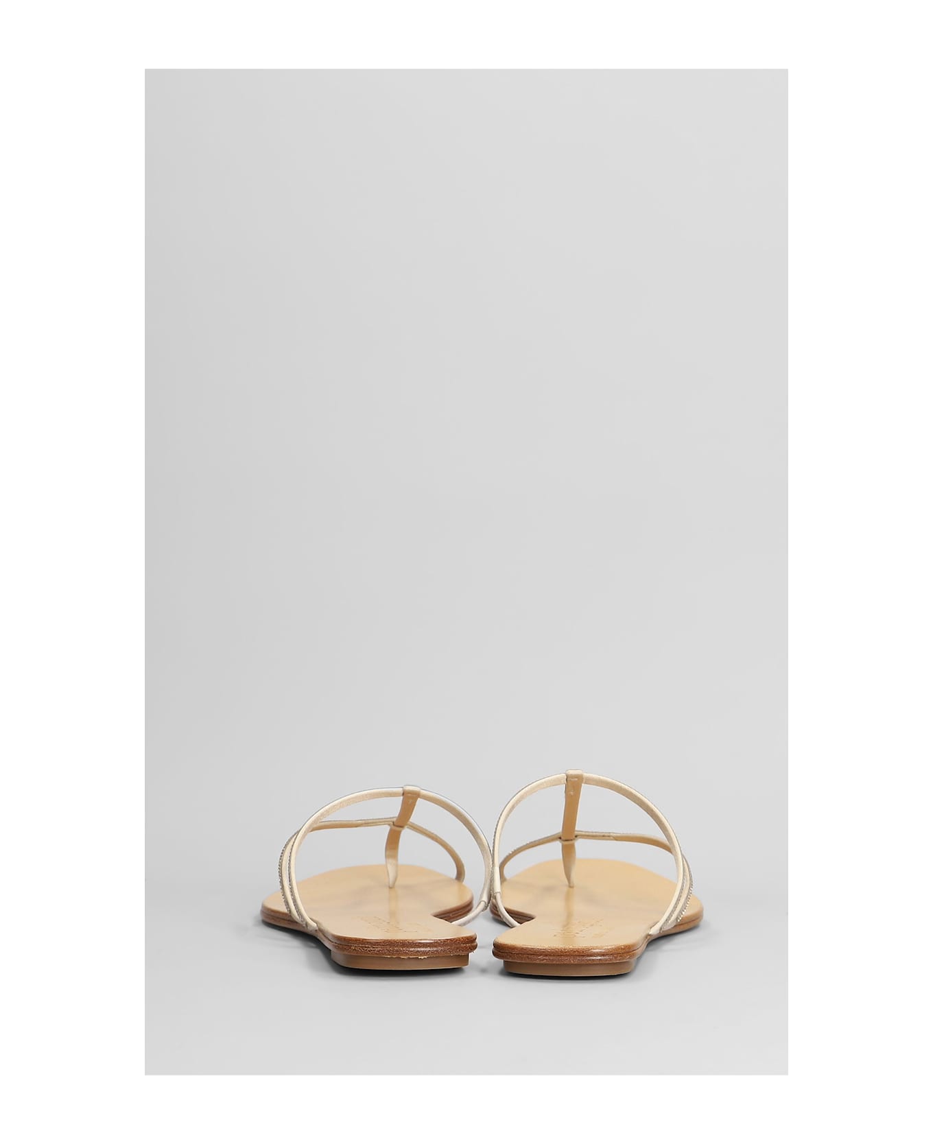 Pedro Garcia Estee Flats In Beige Satin - beige