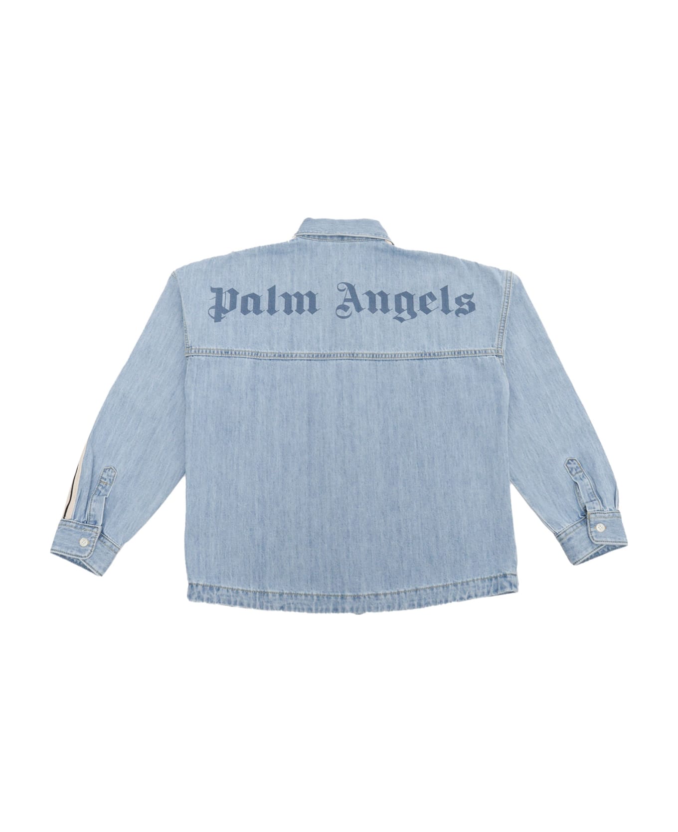 Palm Angels Denim Shirt With Logo - BLUE シャツ