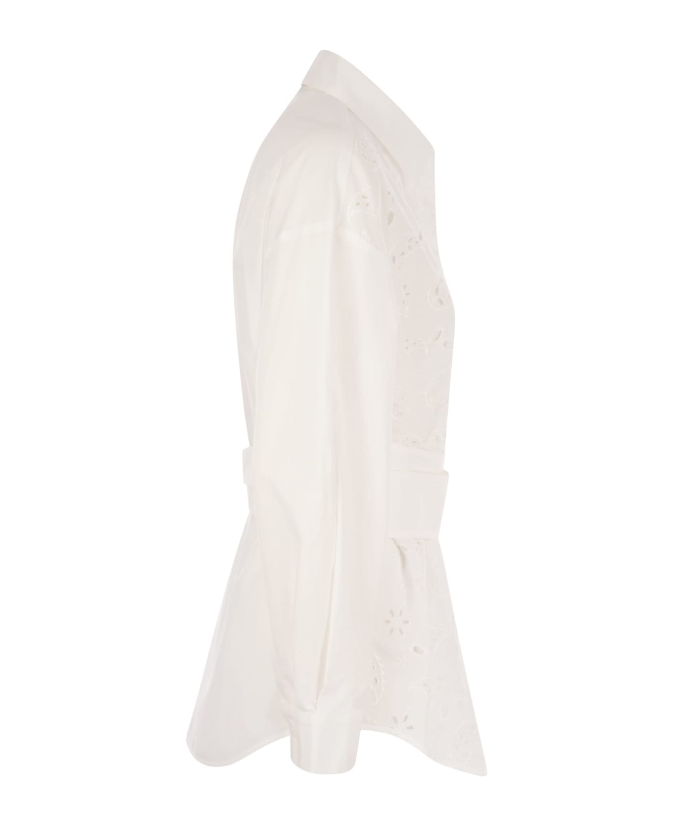 Fabiana Filippi Shirt With Embroidery And Belt - White シャツ