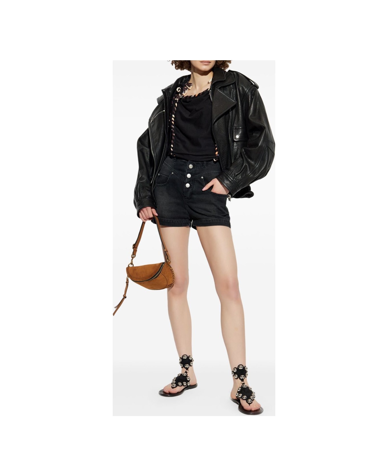 Isabel Marant Aneli Leather Jacket - BLACK
