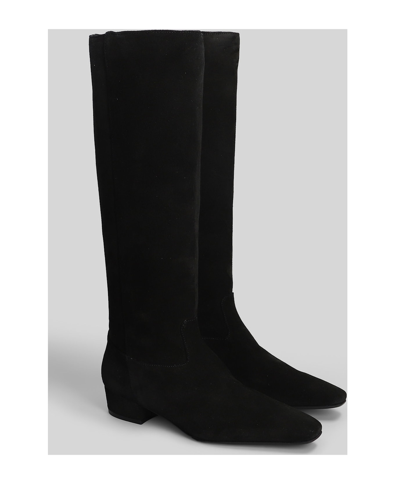 Fabio Rusconi Low Heels Boots In Black Suede - black