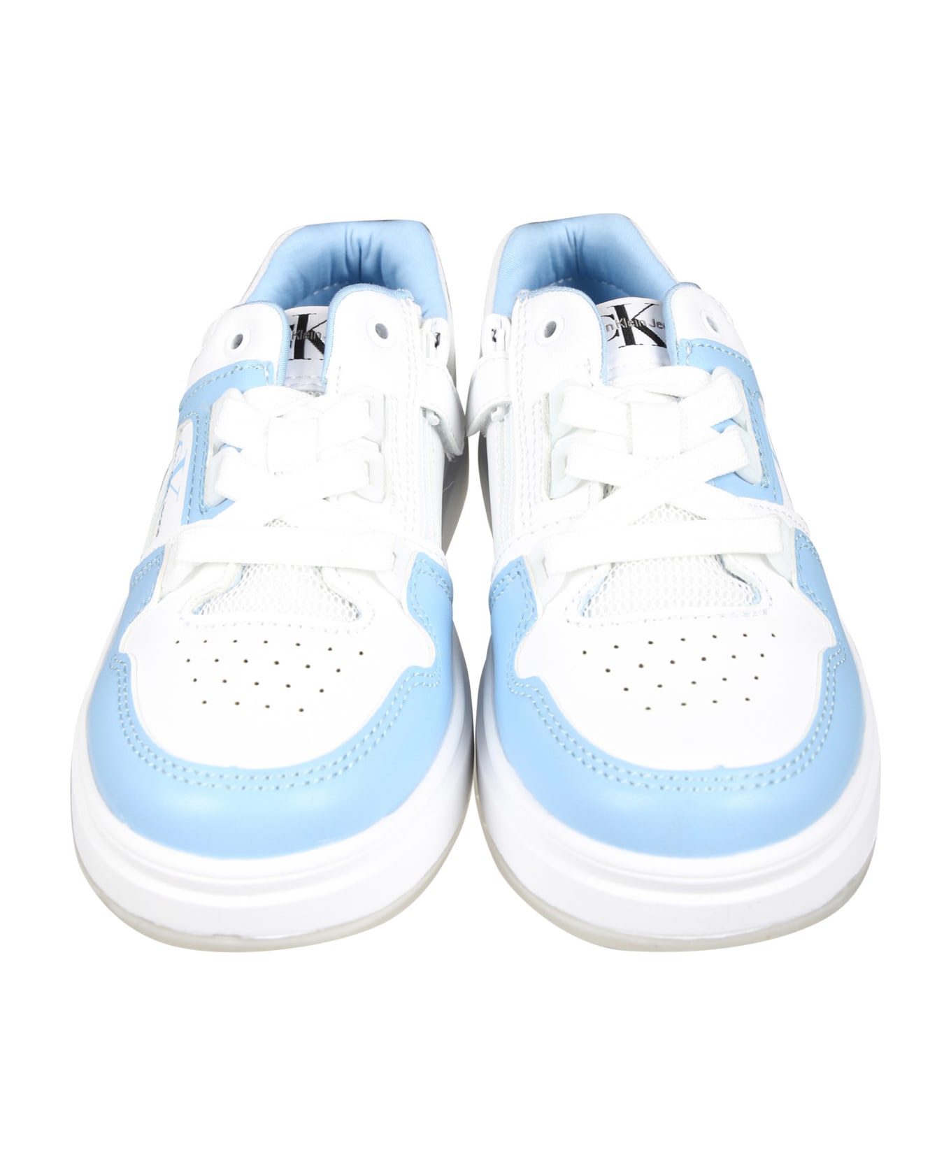 Calvin Klein Light Blue Sneakers For Kids With Logo - Light Blue
