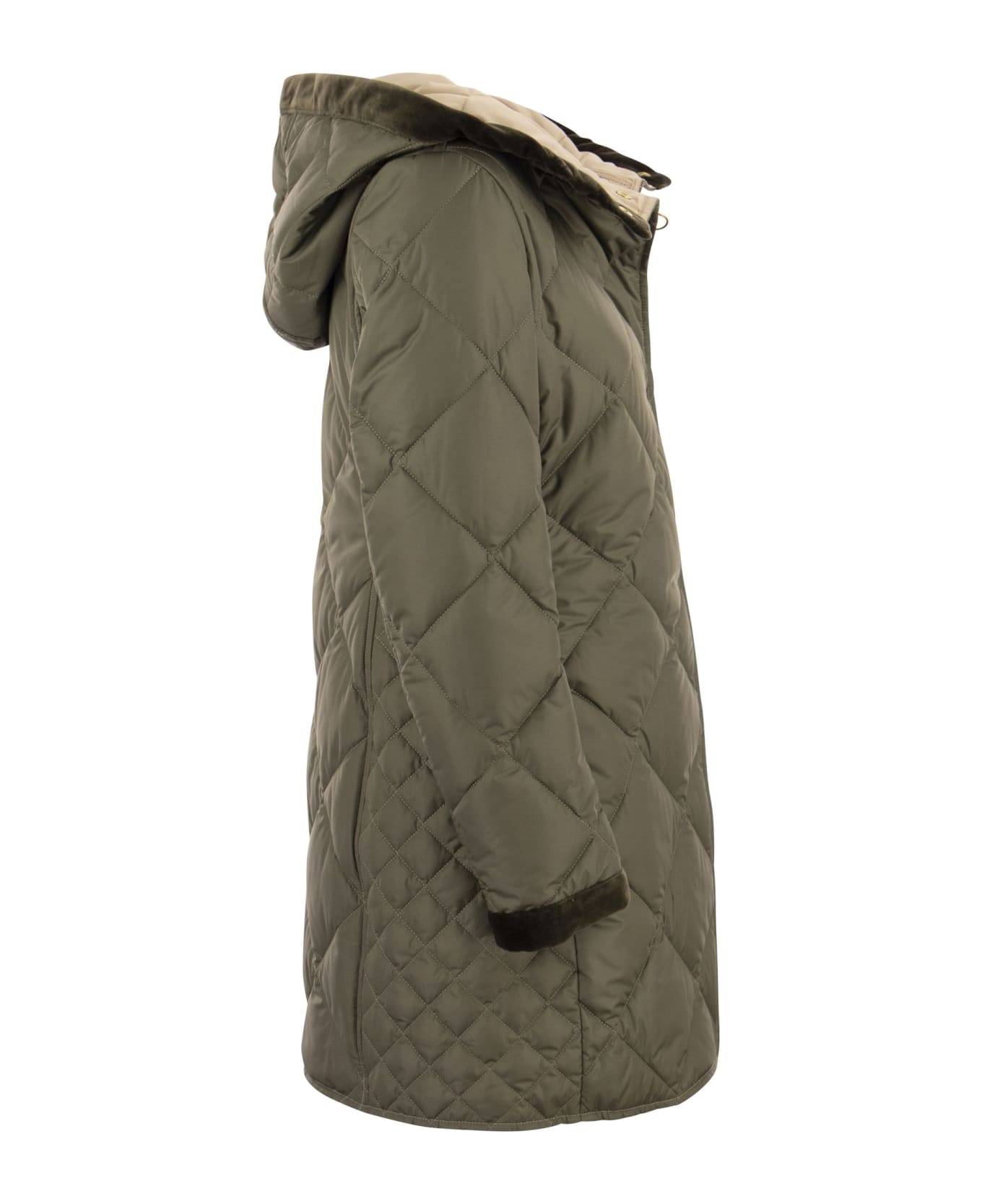 Fay Virginia Quilted Coat With Hood - Olive コート