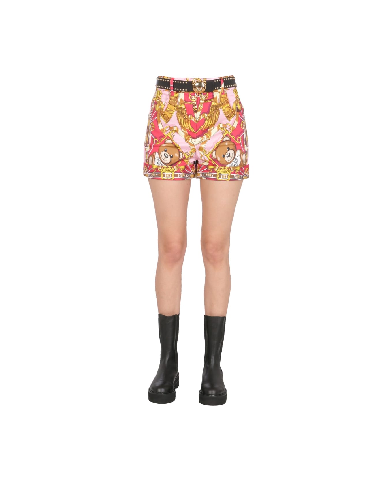 Moschino Shorts With Teddy Print - PINK