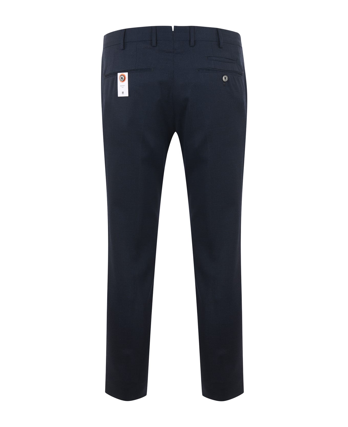 PT Torino Pt01 Trousers In Stretch Wool Blend - Blu scuro