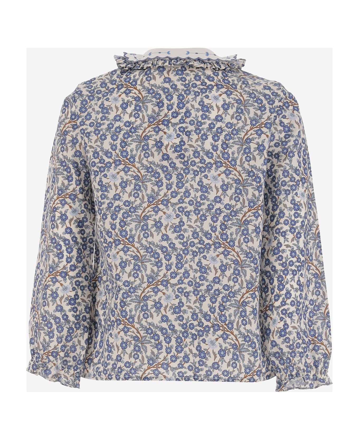 Nicoletta Fanna Cotton Shirt With Floral Pattern - Red