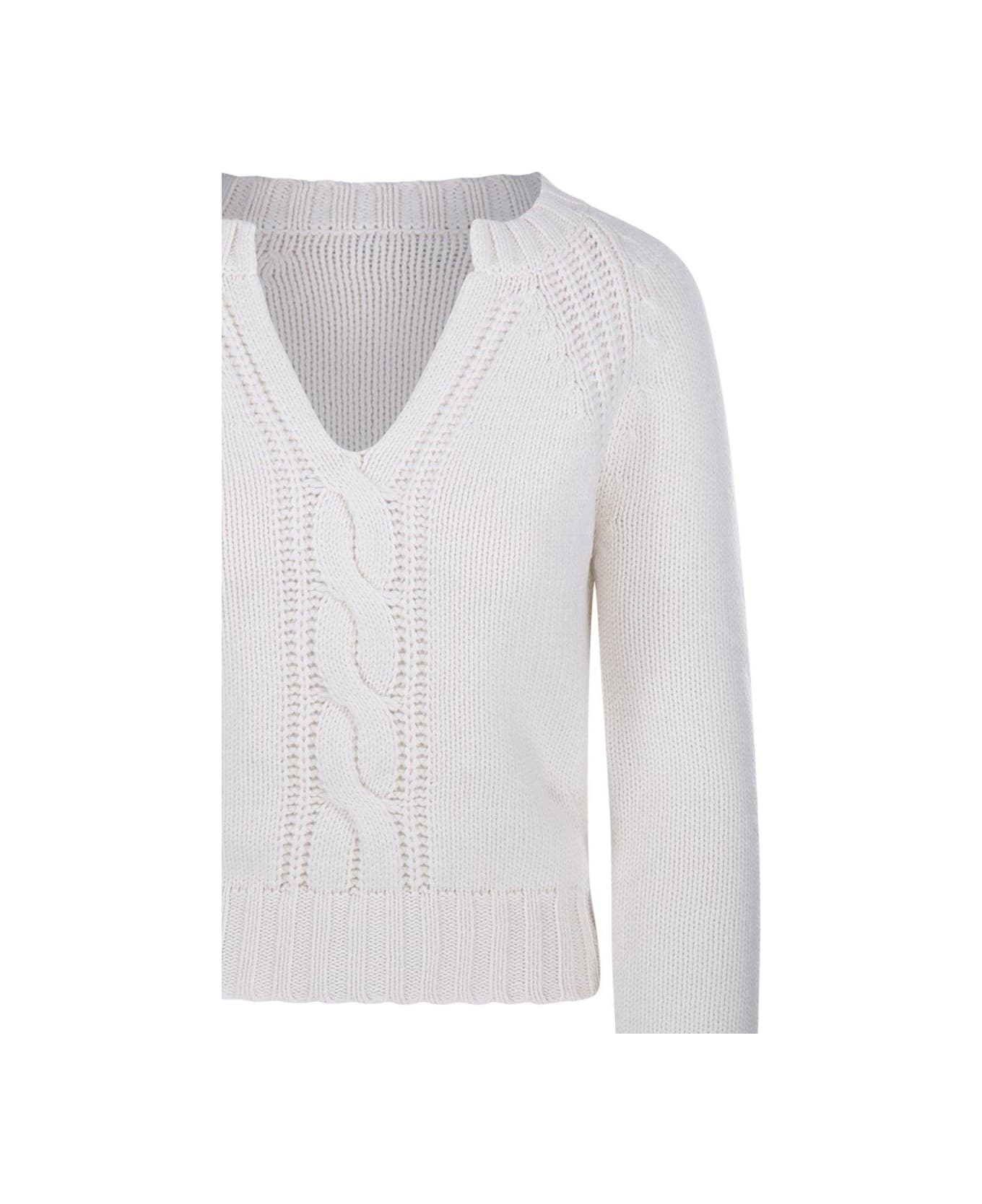 Max Mara V-neck Long-sleeved Jumper - White