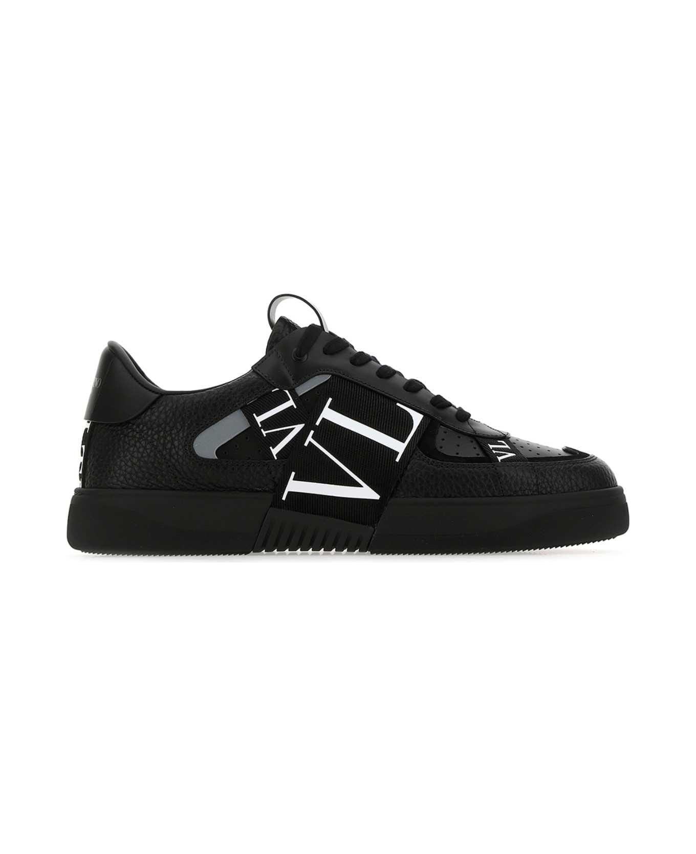 Valentino Garavani Black Leather Vl7n Sneakers - NERONEROBIANERONERONERONERO