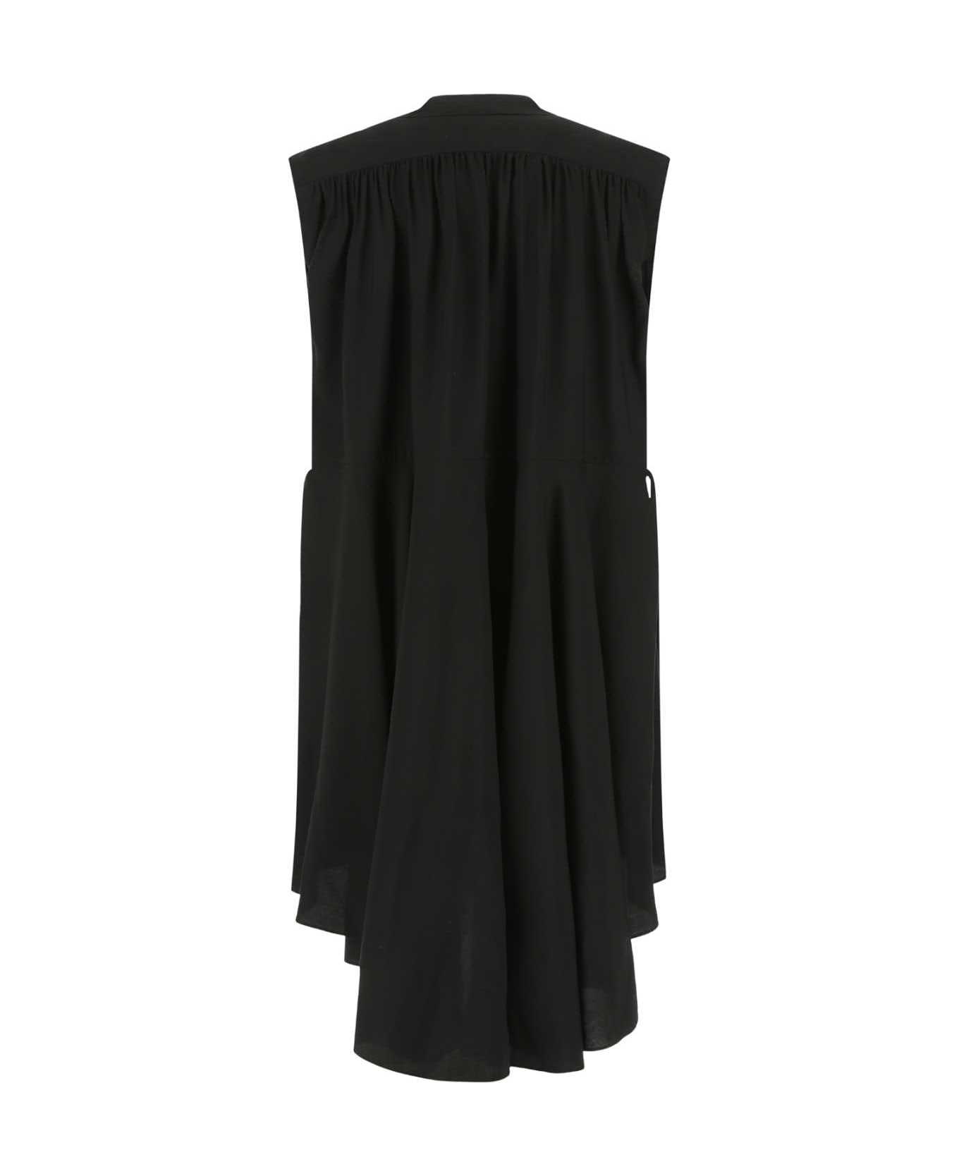 Quira Black Viscose Blend Oversize Dress - Q0009