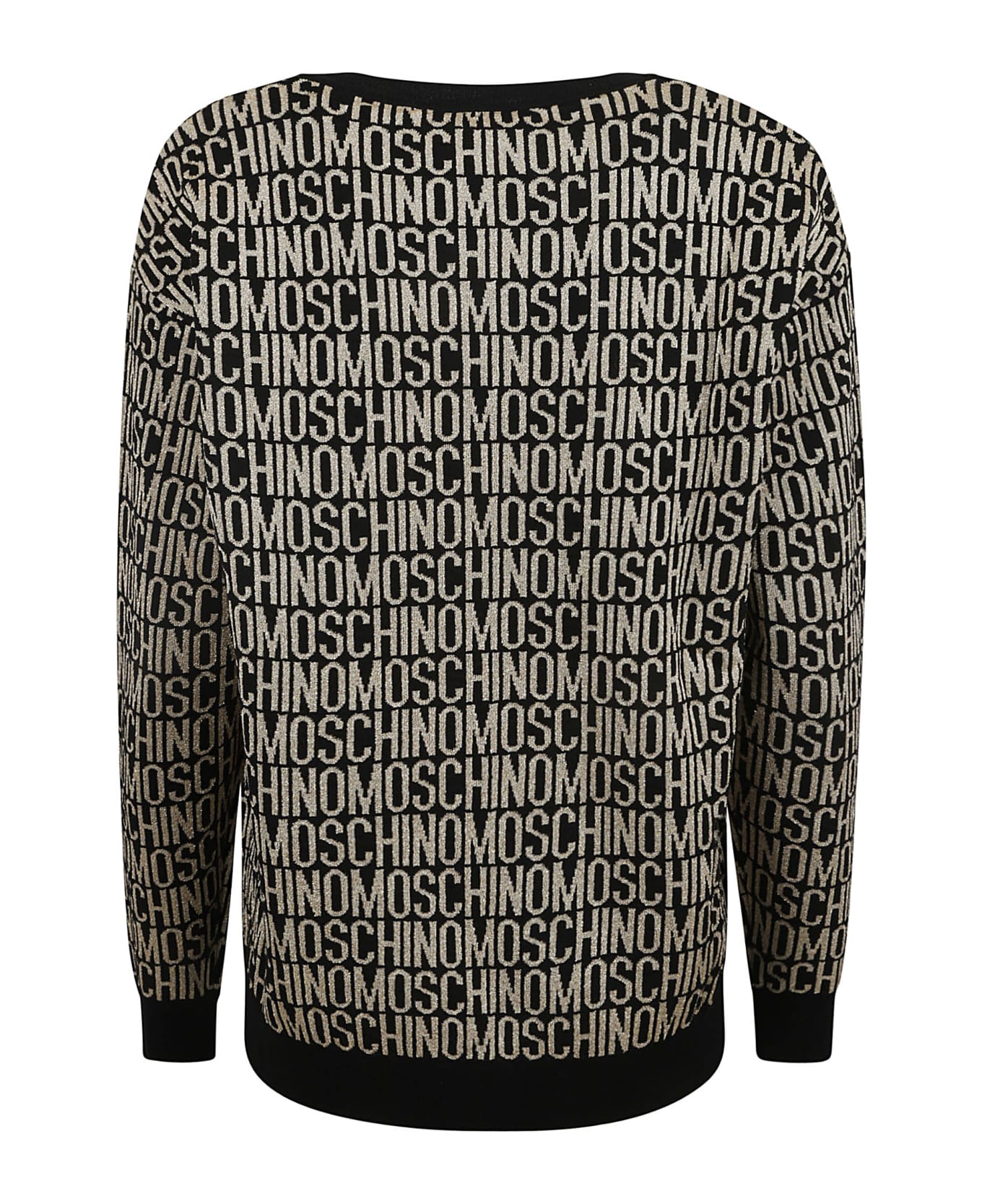 Moschino Logo Knit Monogram Sweater - Gold ニットウェア