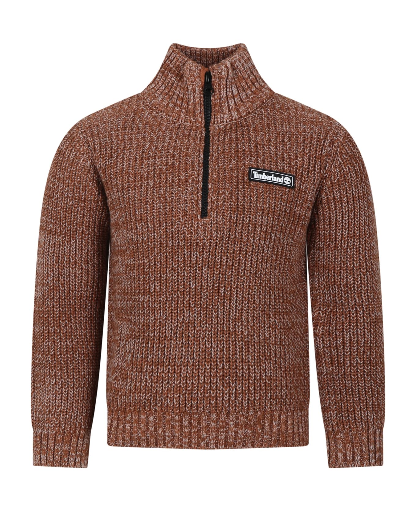 Timberland Brown Sweater For Boy With Zip - Brown