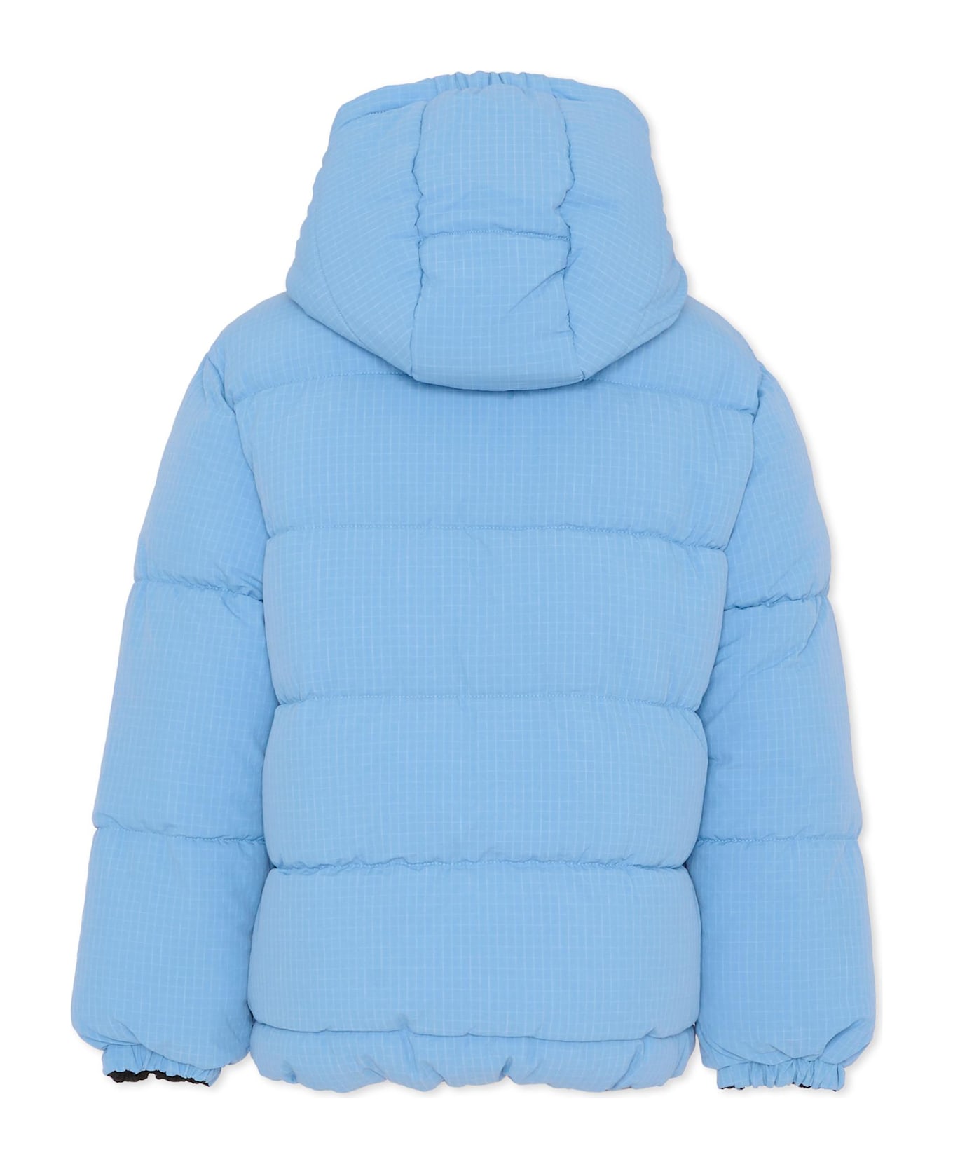 Marc Jacobs Reversible Light Blue Down Jacket For Boy With Logo - Light Blue